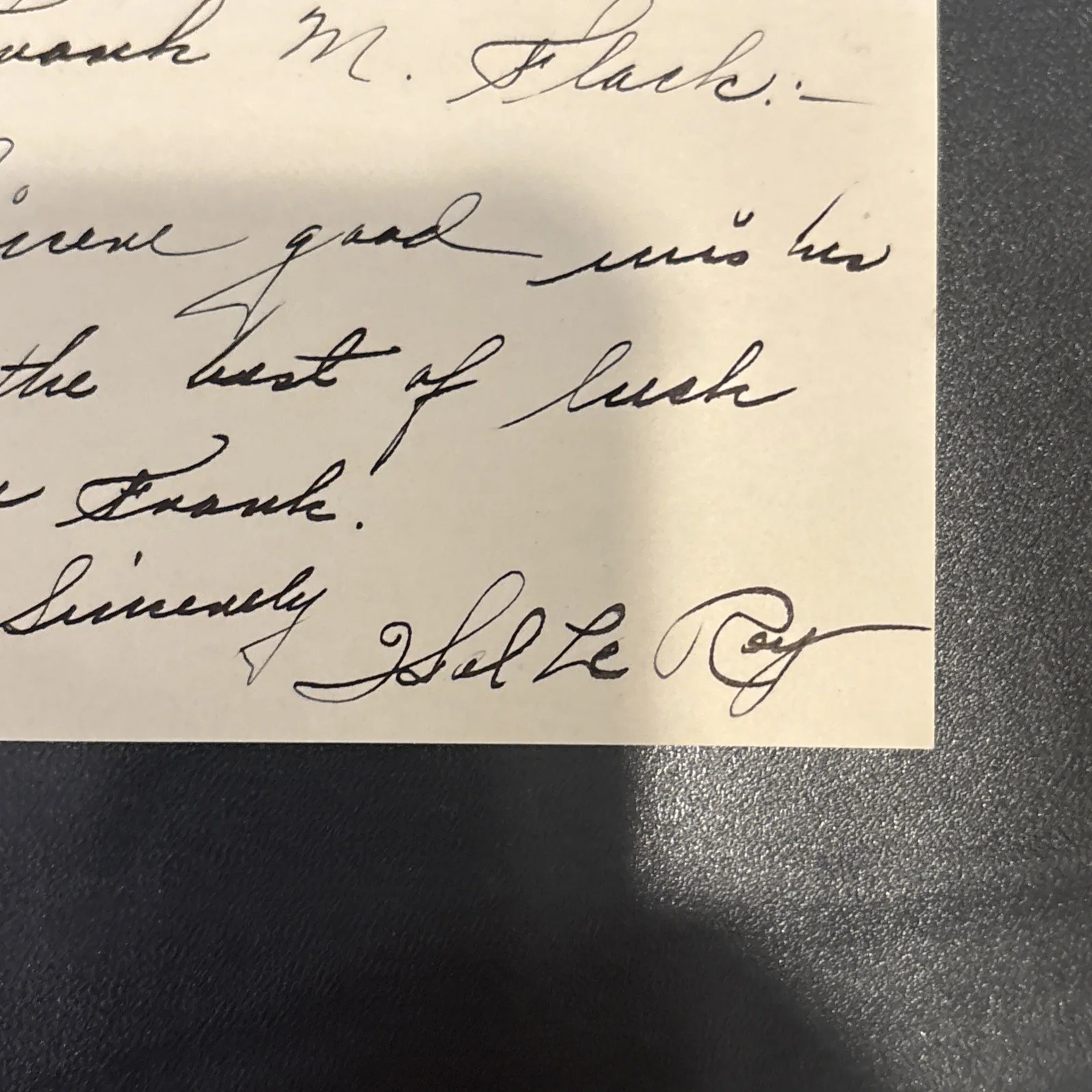 Actor Hal Le Roy (d.85) Signed Autographed 3x5 Index Card TD, image 2