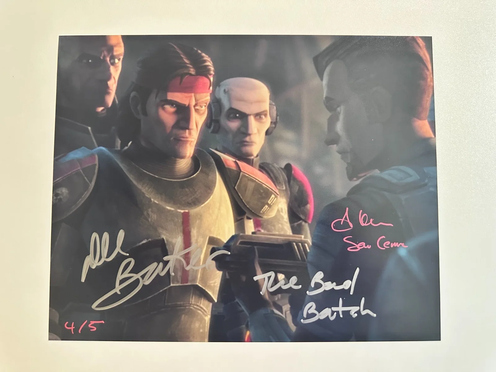 Dee Bradley Baker — Dual-Signed 8x10 Star Wars: The Bad Batch Clone Force 99 & Saw Gerrera Autograph