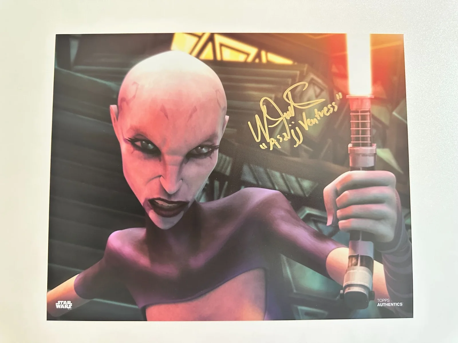 Nika Futterman — Nika Futterman Signed TOPPS 8x10 Star Wars: The Clone Wars Ventress Autograph