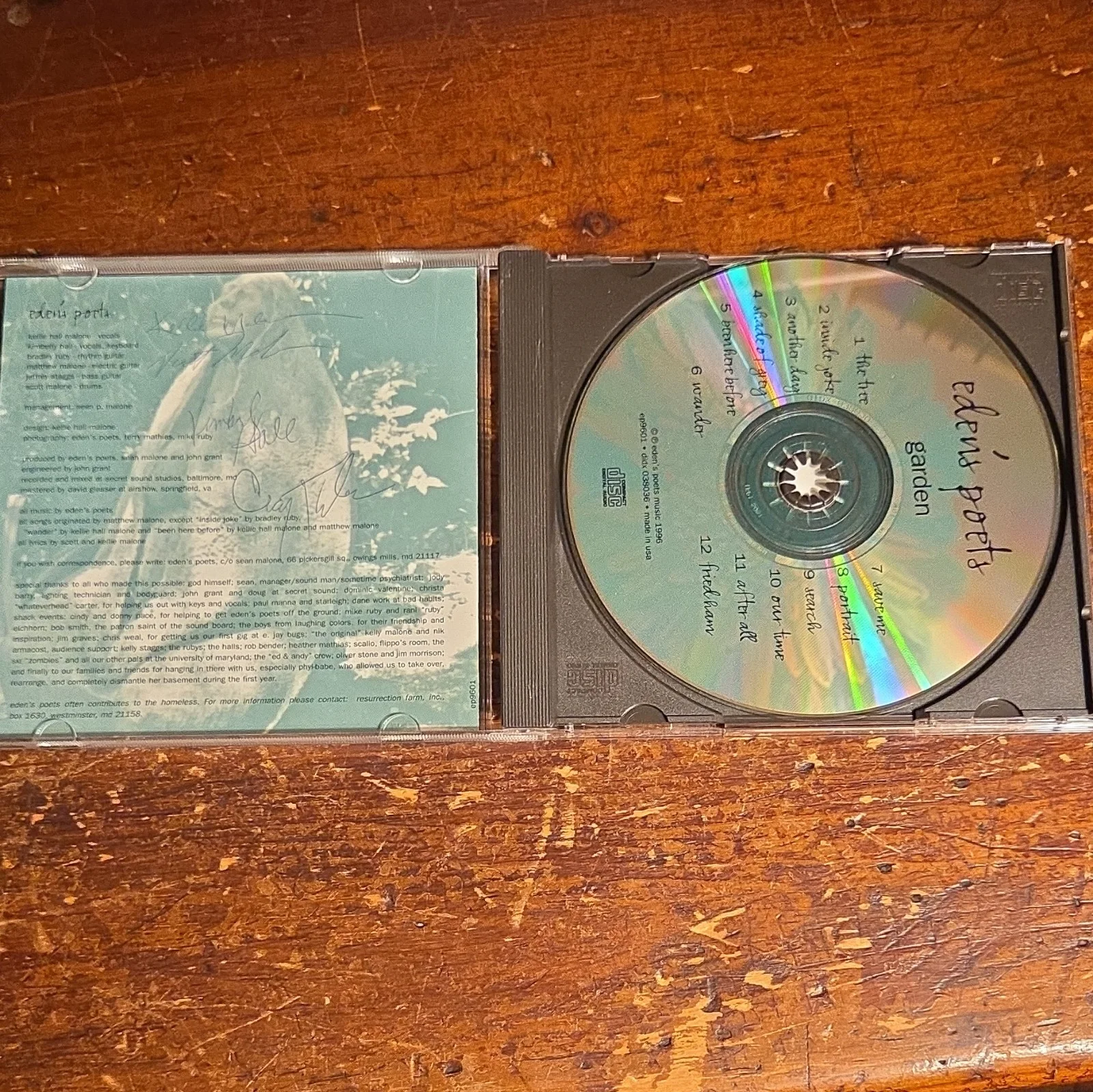 Eden's Poets Garden Original 1996 CD & Booklet Autographed by Band Members, image 3