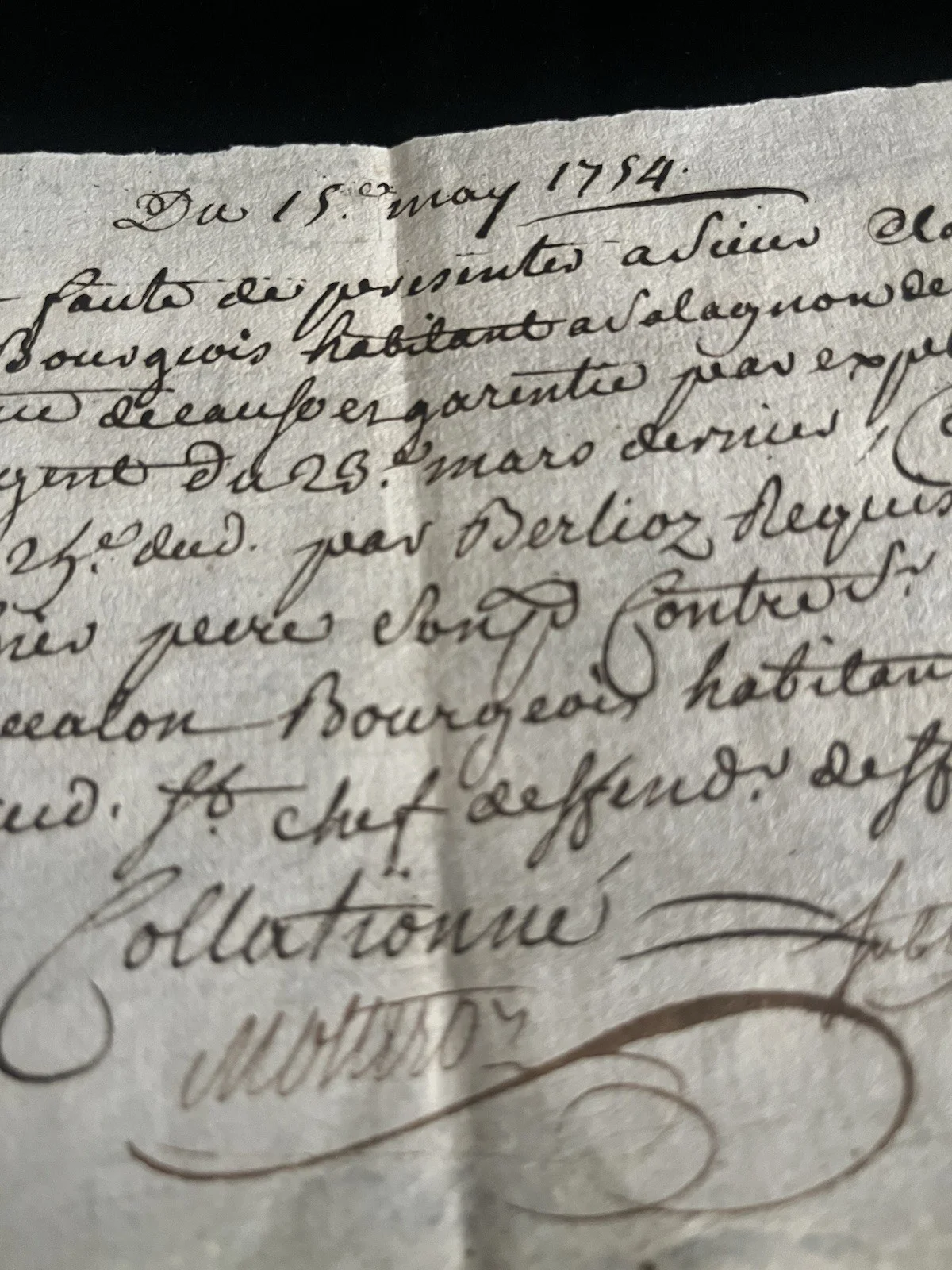 AUTOGRAPHED DOCUMENT from 1754, image 2