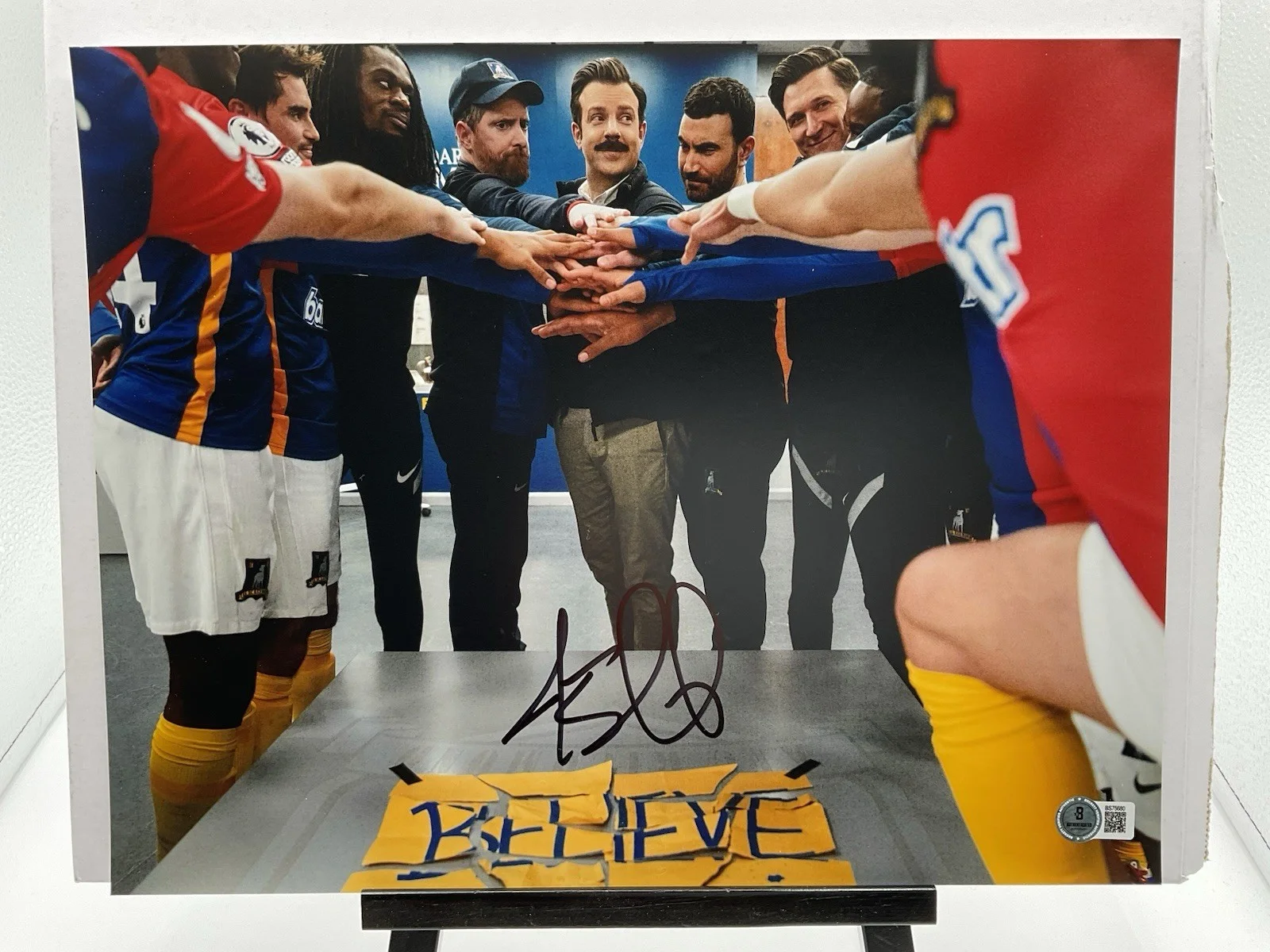 Jason Sudeikis — Jason Sudeikis signed 11x14 Ted Lasso signed 11x14 Soccer auto Believe photo BAS