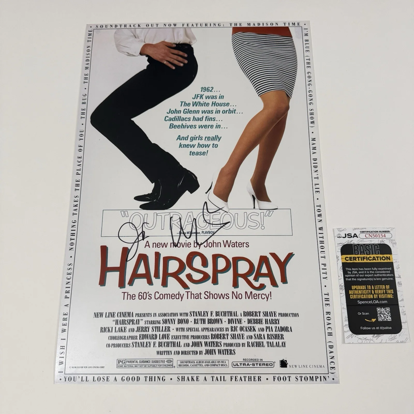 John Waters — JOHN WATERS SIGNED HAIRSPRAY 12x18 PHOTO FEMALE TROUBLES VERY RARE JSA COA