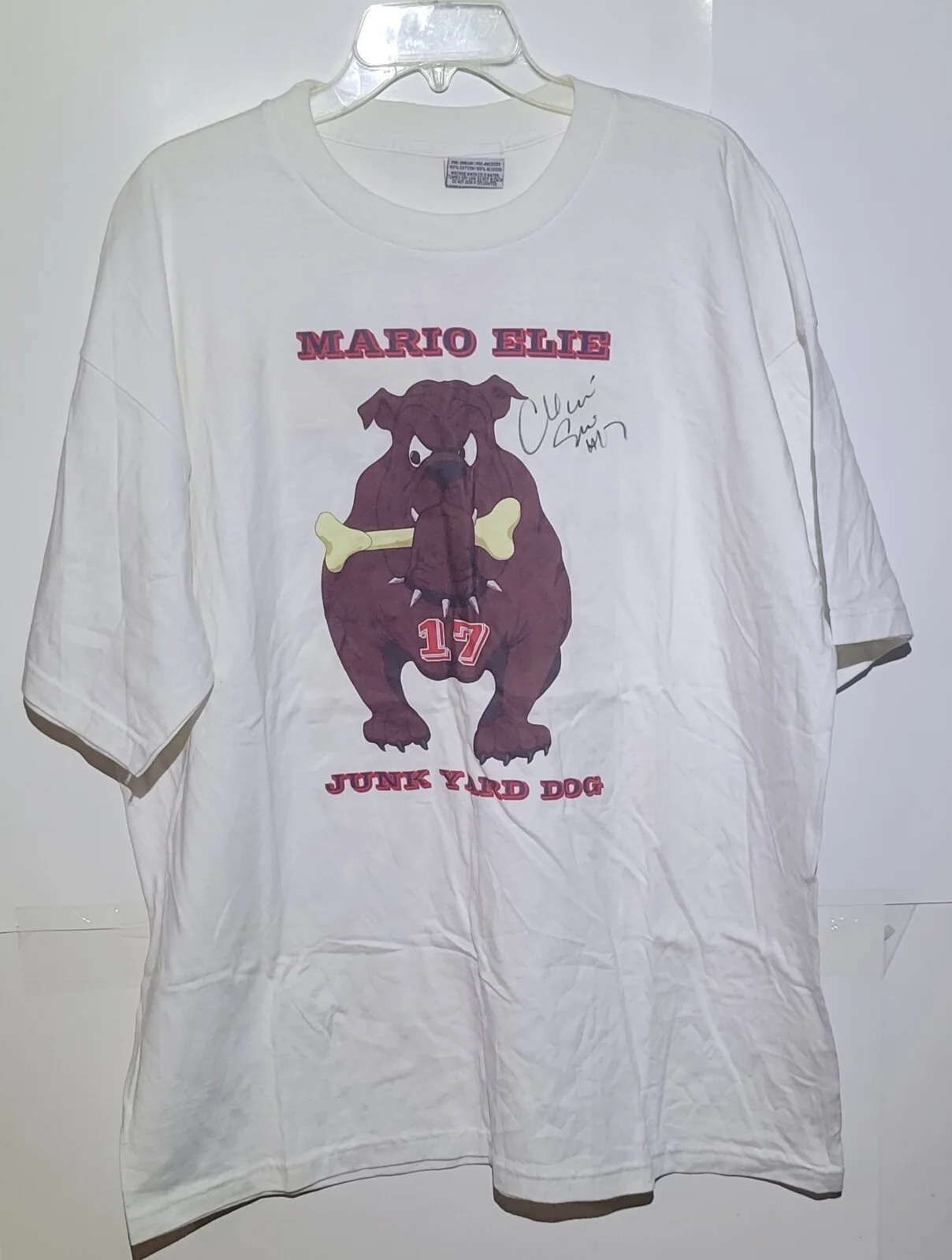 Mario Elie — New Vintage Houston Rockets Signed Mario Elie Shirt Junk Yard Dog