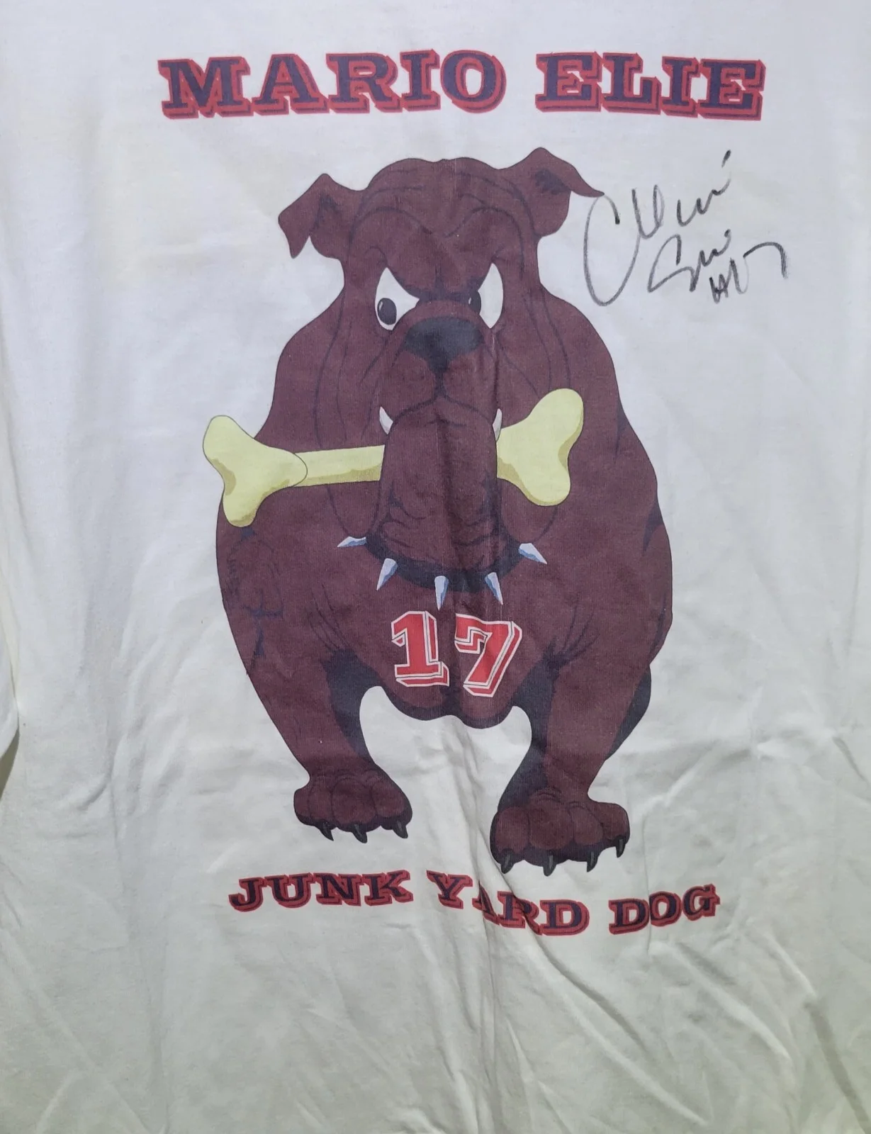 Mario Elie — New Vintage Houston Rockets Signed Mario Elie Shirt Junk Yard Dog, изображение 3
