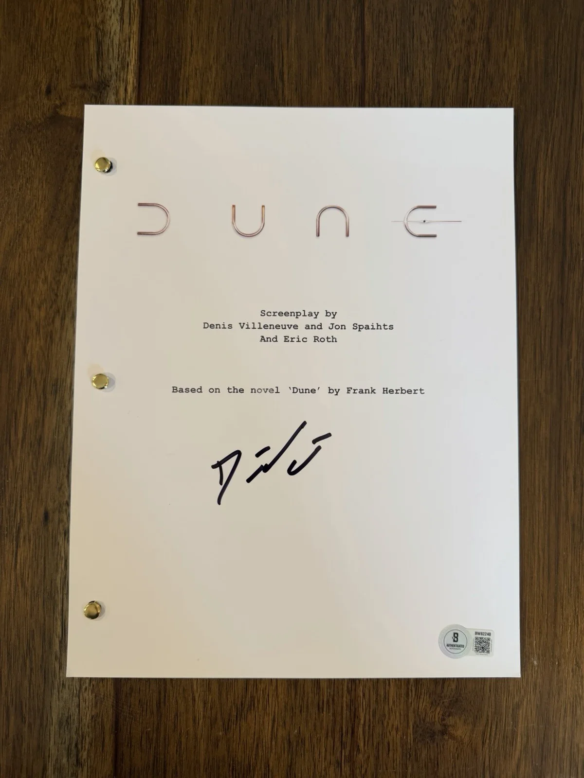 Denis Villeneuve — Denis Villeneuve ‘Dune’ Director Signed Full Movie Script Screenplay Beckett