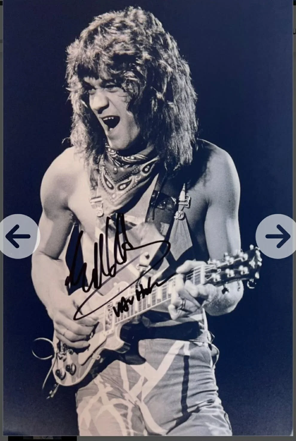 ORIGINAL SIGNED EDDIE VAN HALEN AUTOGRAPH 8X12" W/COA. PHOTO., изображение 2