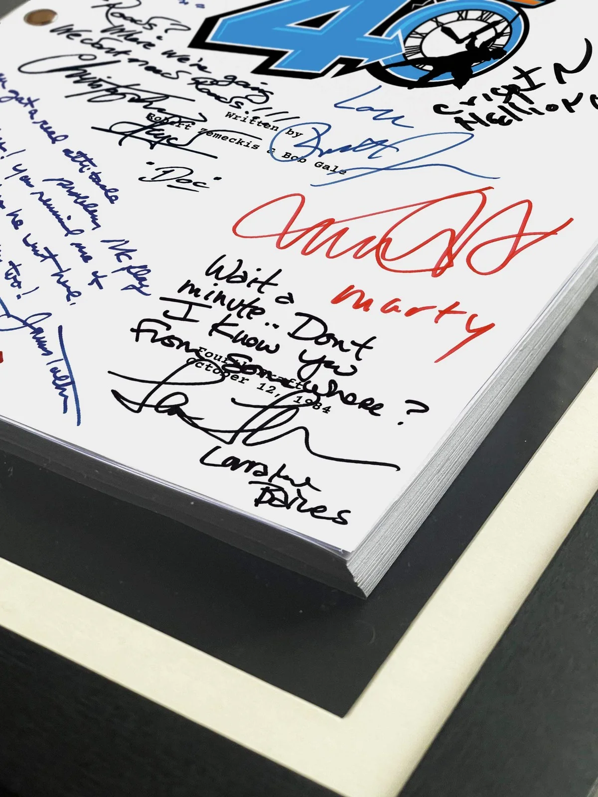 Back To The Future Signed Movie Script, 40th Anniversary Reproduction Screenplay, image 3