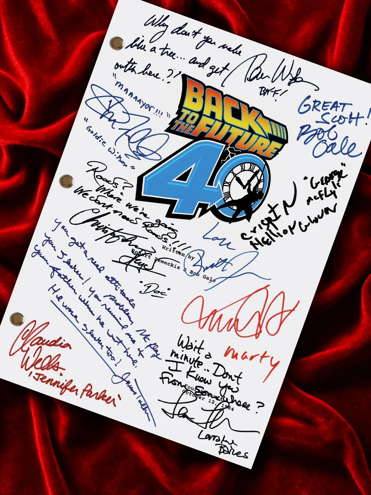 Back To The Future Signed Movie Script, 40th Anniversary Screenplay Reproduction, image 2