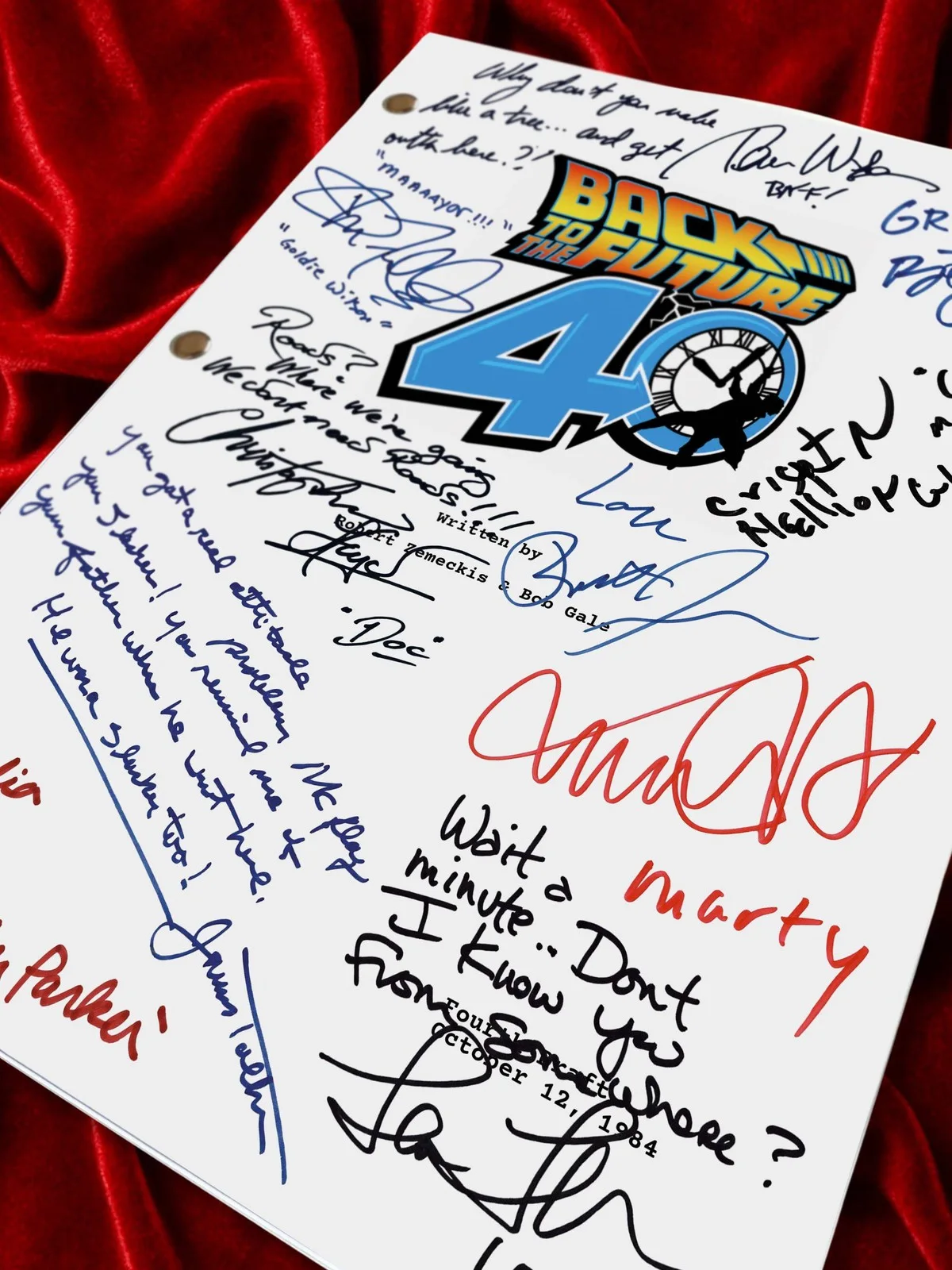 Back To The Future Signed Movie Script, 40th Anniversary Screenplay Reproduction, image 4
