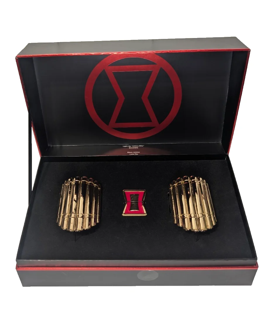 Marvel Avengers Black Widow LED Widow Bite Light Up Bracelets Belt Pin Replica, image 4