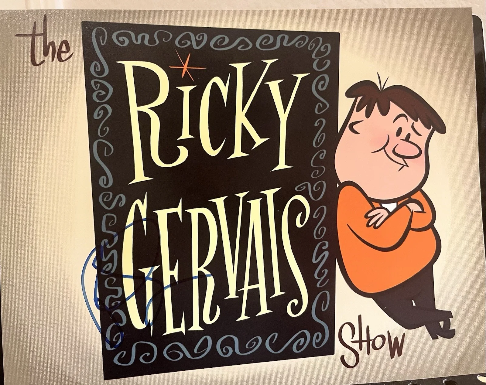 Ricky Gervais — SIGNED! Ricky Gervais Show Cartoon Print 8x10 Autographed, image 4