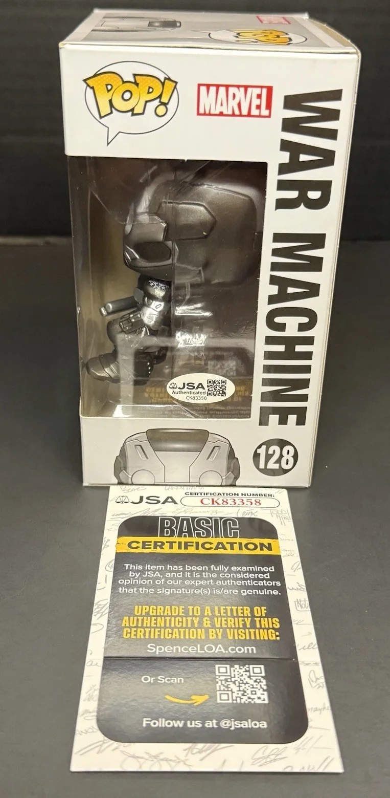 Don Cheadle — Don Cheadle Signed Funko Pop Autographed War Machine Figure Marvel JSA COA, image 2