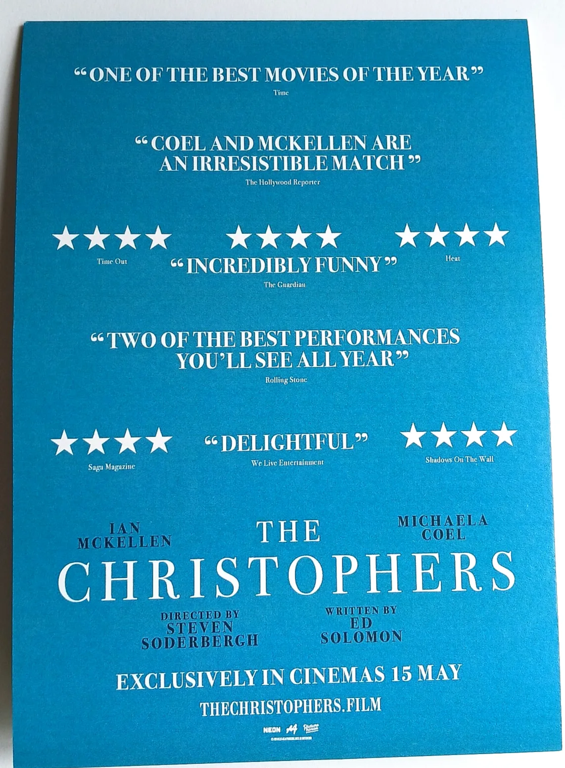 The Christophers Film Movie Card Display 21 x 15 cm Ian McKellan Michaela Coel, изображение 2