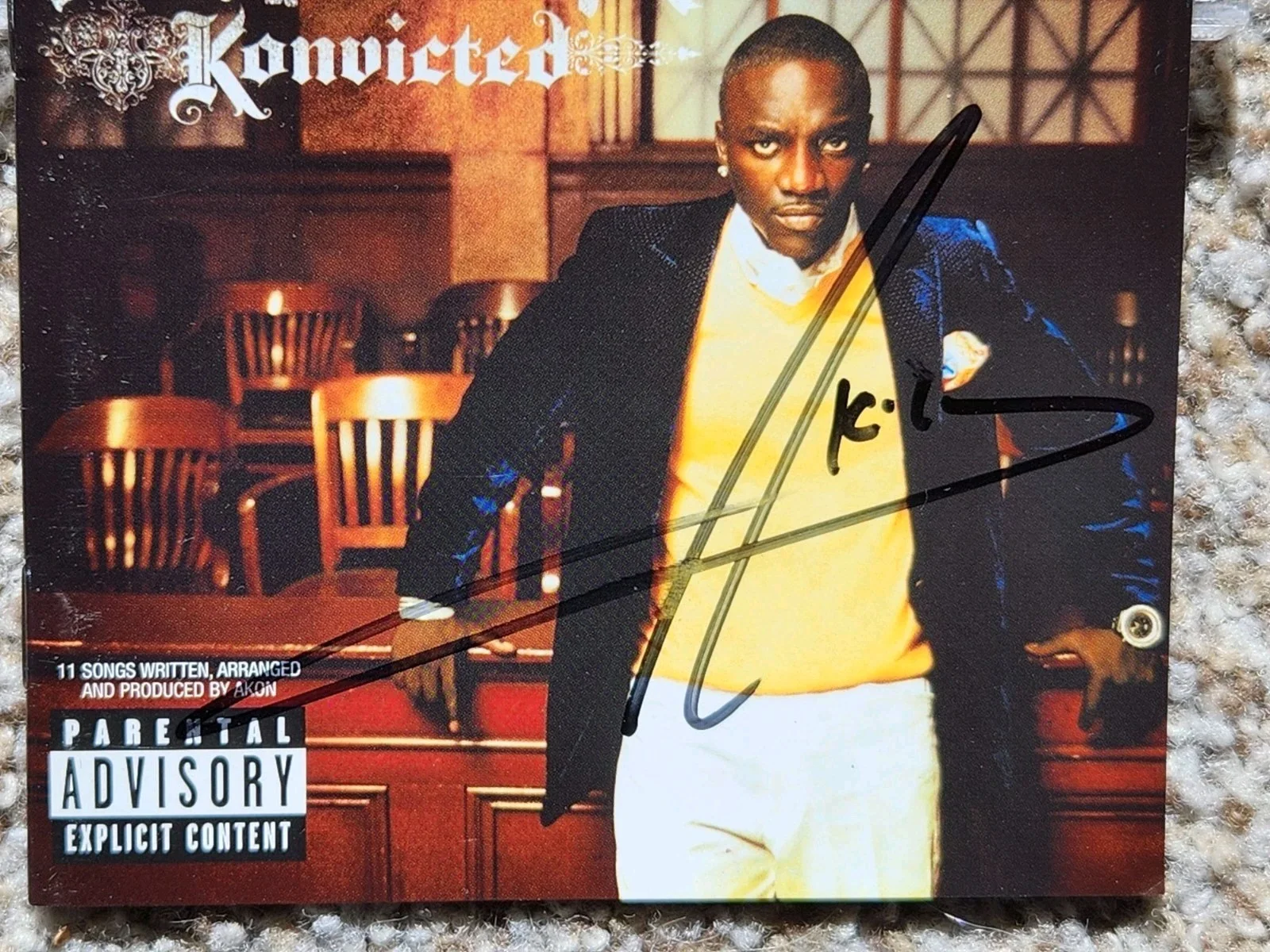 MUSIC LEGEND AKON Signed Konviction CD Autographed Rap Hip Hop RnB, image 3