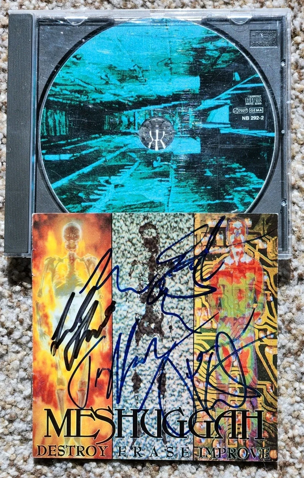 SIGNED Destroy Erase Improve Meshuggah CD 1995 AUTOGRAPHED Original Metal Rare, изображение 2