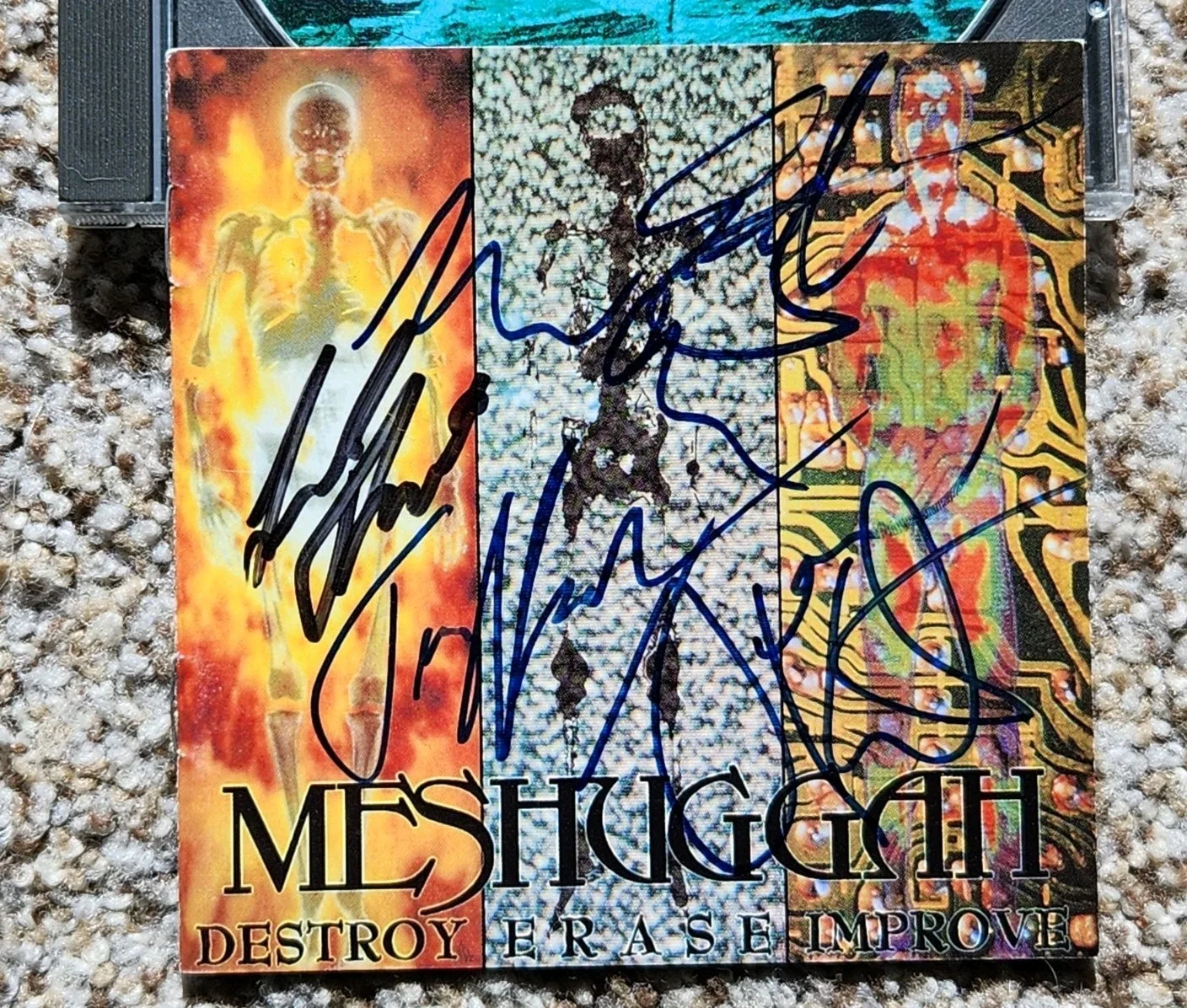 SIGNED Destroy Erase Improve Meshuggah CD 1995 AUTOGRAPHED Original Metal Rare, изображение 3