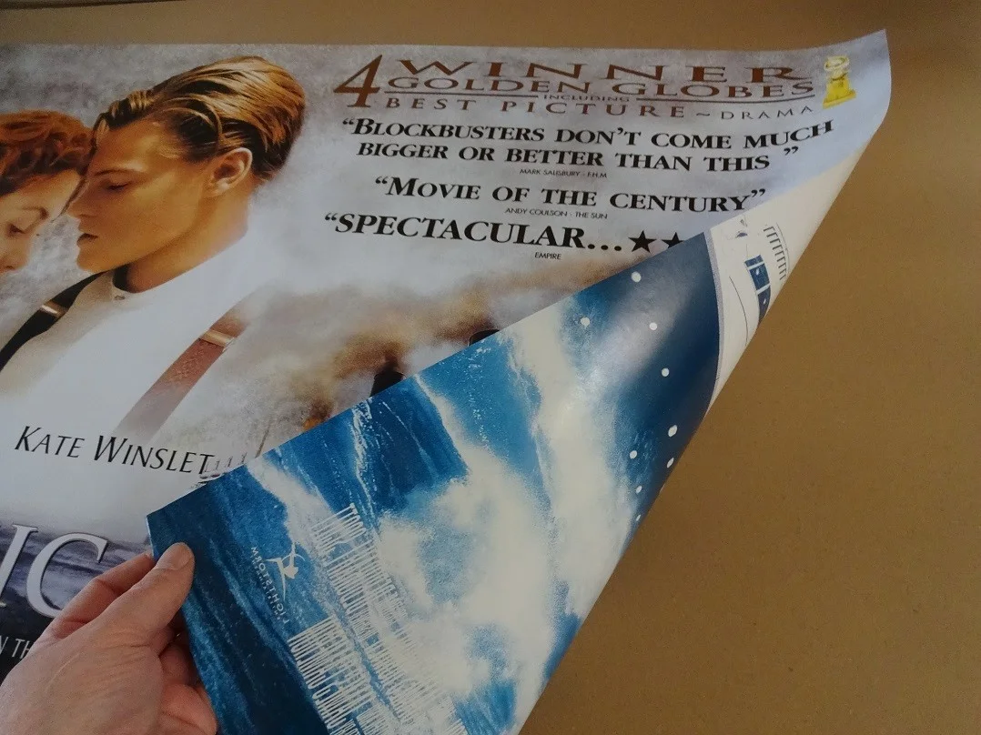 Titanic Original 1997 Double Side Quad Movie Poster 40" x 30" Leonardo DiCaprio, image 2