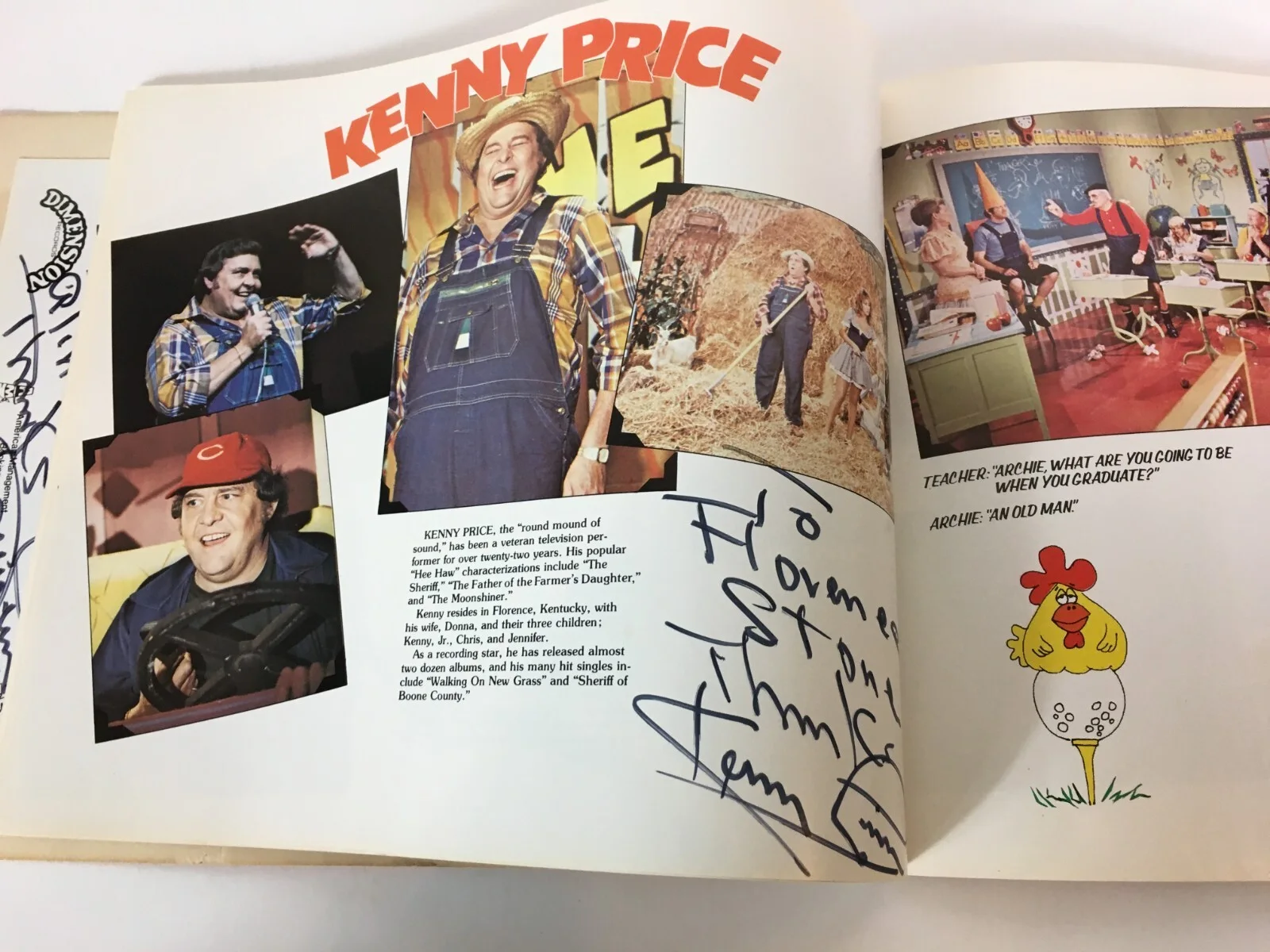 2x KENNY PRICE AUTOGRAPH + 1979 Hee Haw Family Scrapbook, image 3