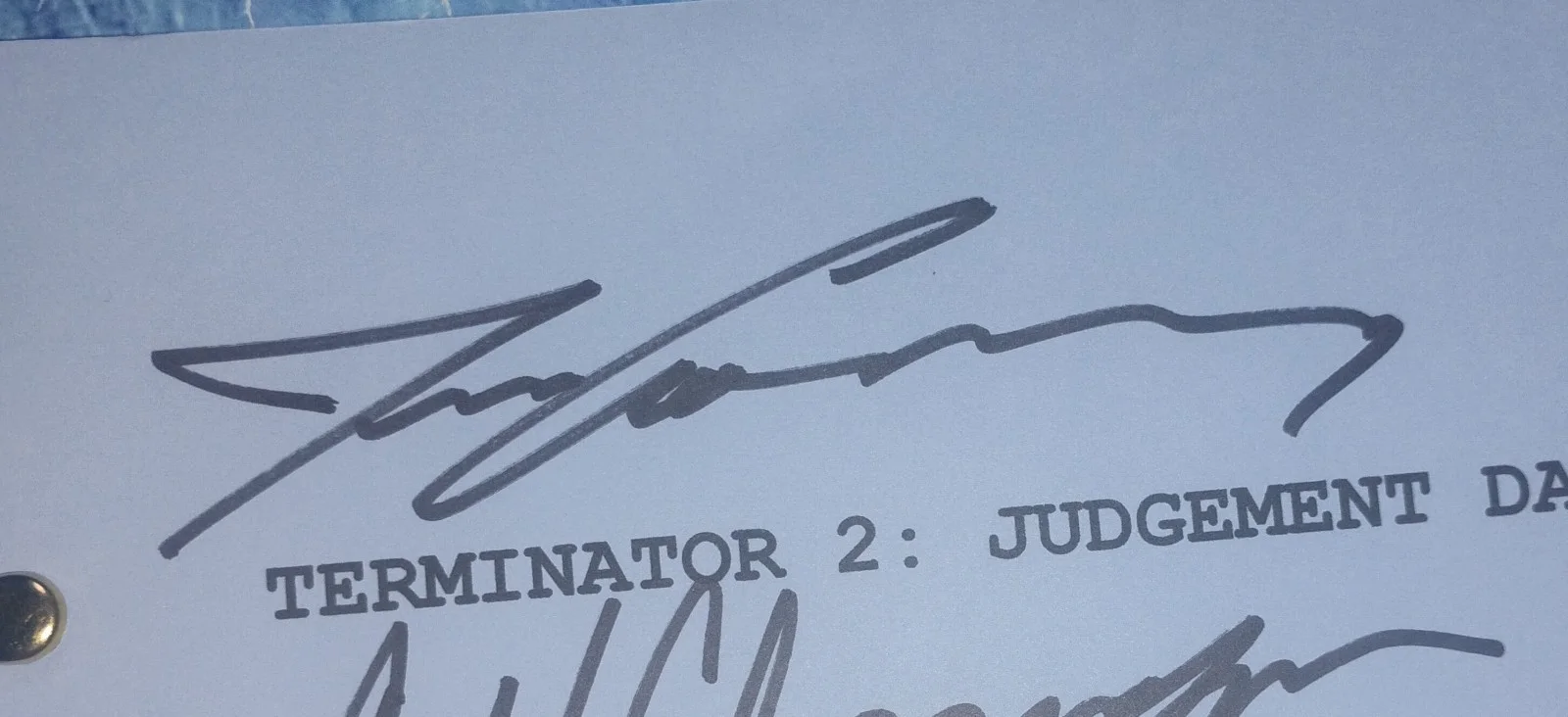Terminator 2 Hand Signed Script COA Linda Hamilton Edward Furlong James Cameron, image 3