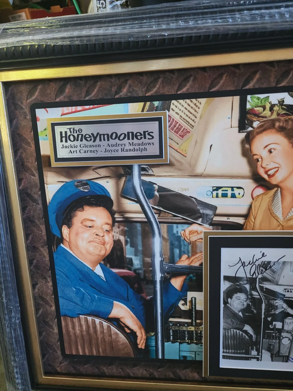 The honeymooners cast signed, including jackie gleason, color 8 X 10 framed, image 2