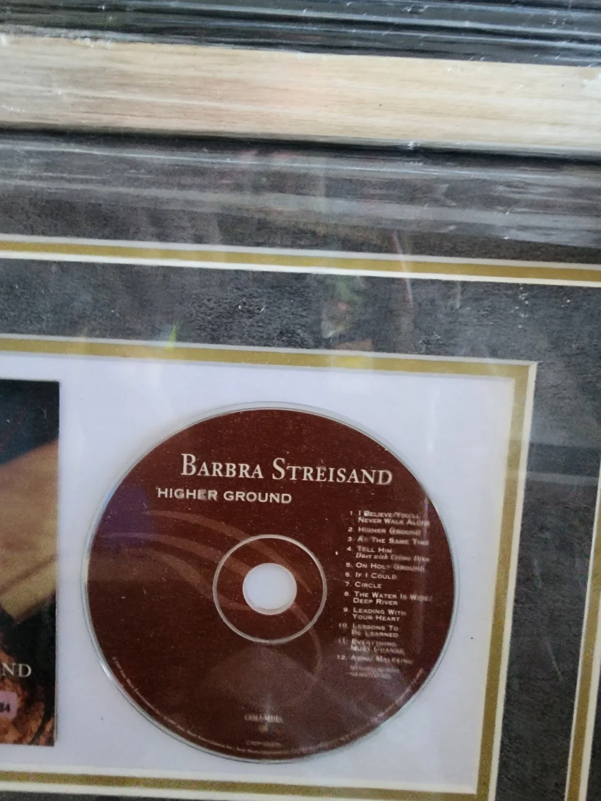 Barbara streisand signed c d cover deluxe framed, image 5
