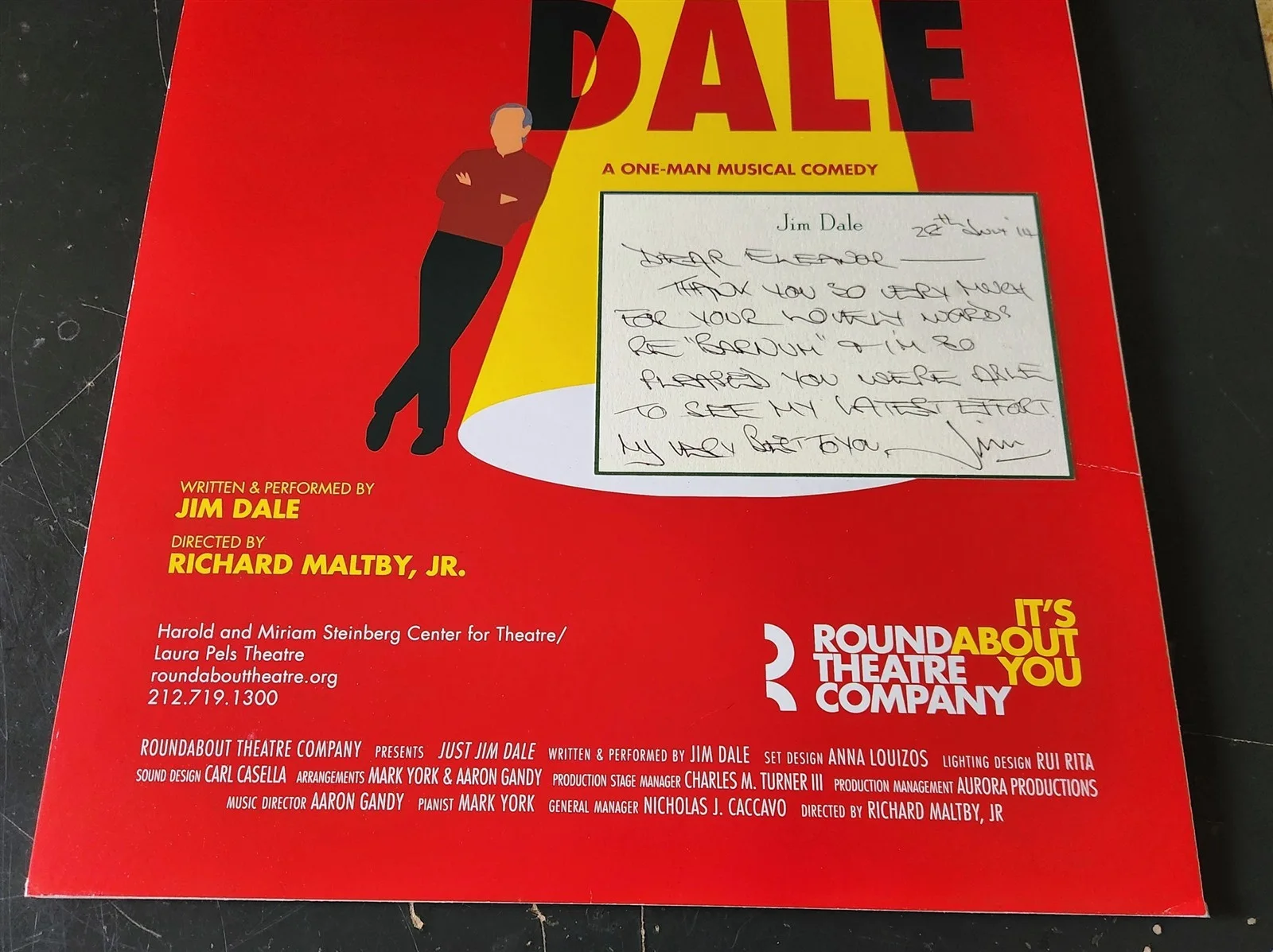 Just Jim Dale 14"x22" Hand Signed Autographed Theater Window Card MINT CONDITION, изображение 4