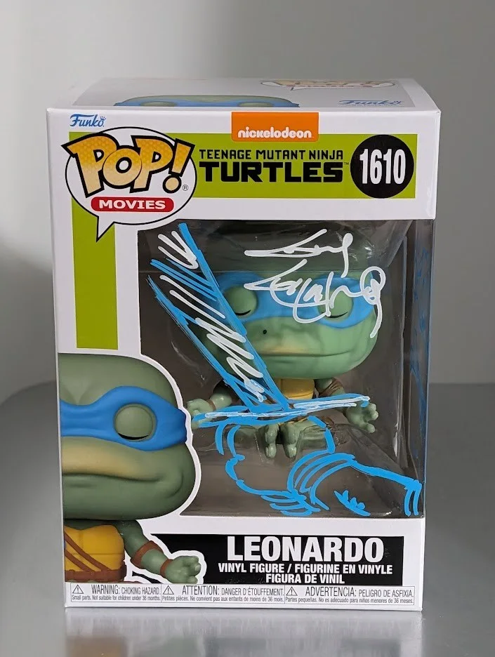 Guy Gilchrist — Guy Gilchrist Signed & Sketched Funko Pop Leonardo Teenage Mutant Ninja Turtles, изображение 2