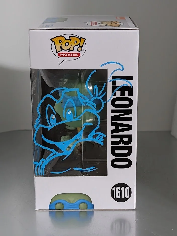 Guy Gilchrist — Guy Gilchrist Signed & Sketched Funko Pop Leonardo Teenage Mutant Ninja Turtles, изображение 3