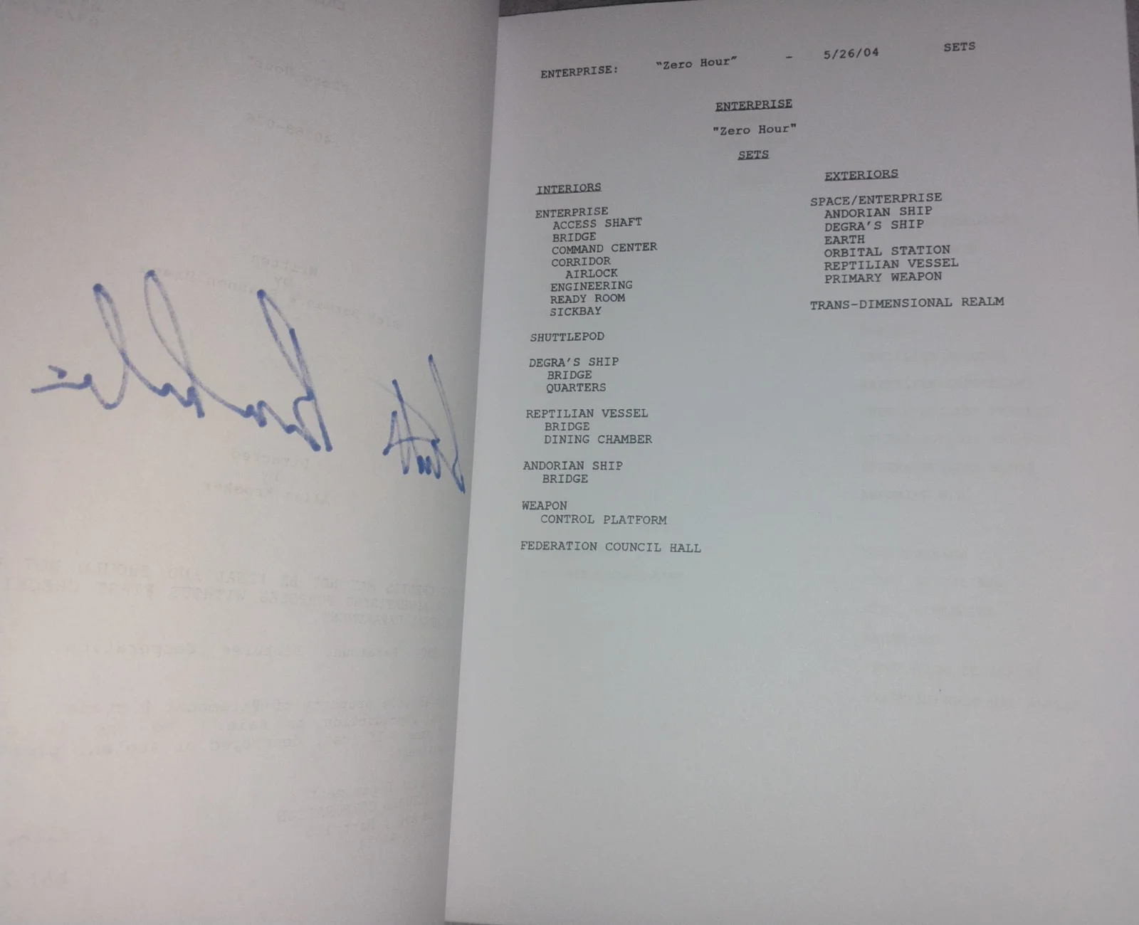 Scott Bakula Hand Signed Star Trek Enterprise Script COA - NO US TARIFFS, image 4