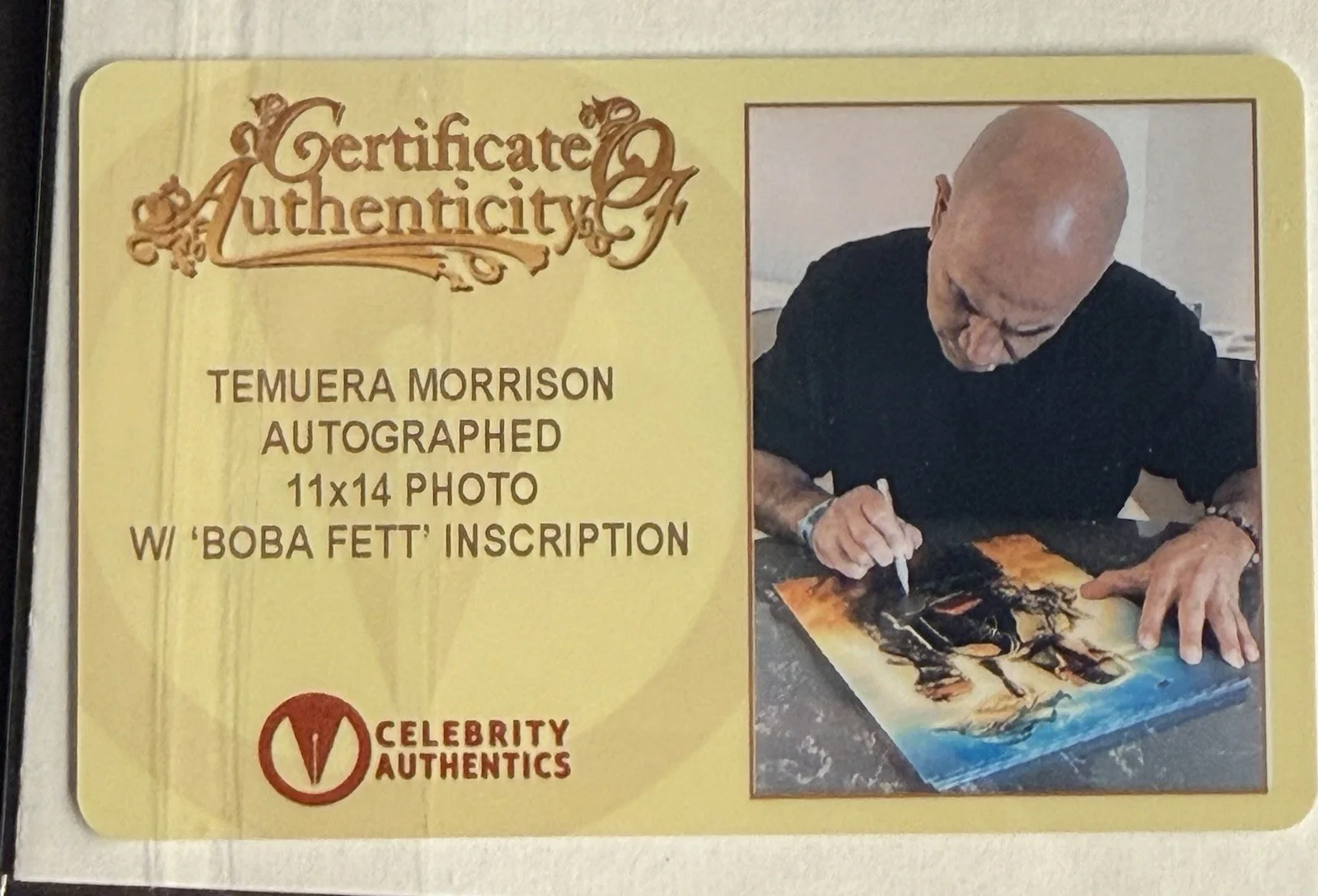 Temuera Morrison Signed 11x14 - “Boba Fett” Star Wars - Celebrity Authentics COA, изображение 4