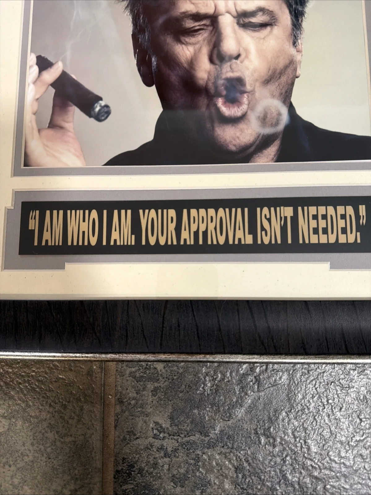 Jack Nicholson Facsimile Signed Smoking Quote' I Am Who I Am' Framed, image 2