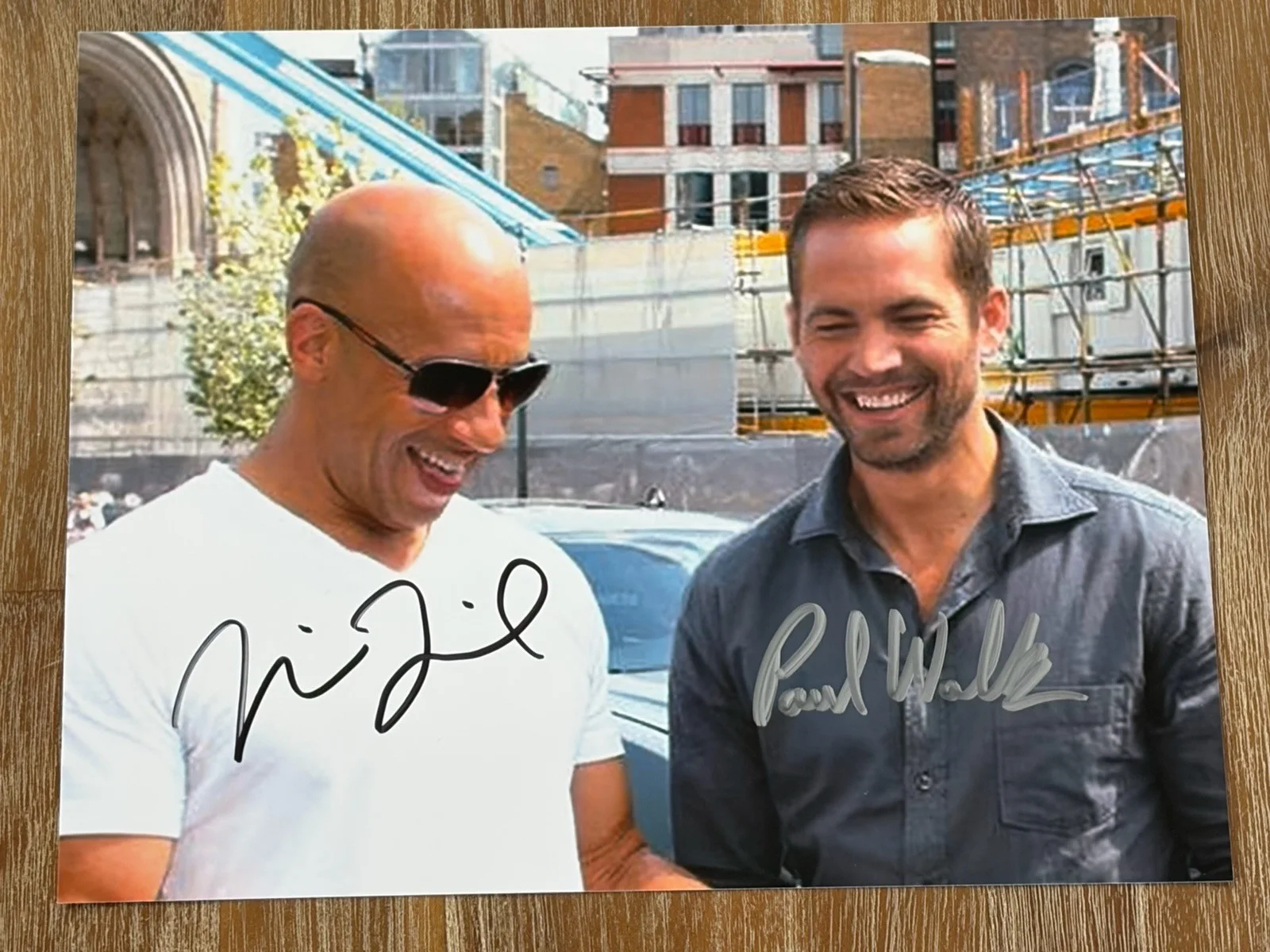 Vin Diesel, Paul Walker — Vin Diesel and Paul Walker autographed 8x10 photo, signed, authentic, COA, image 2