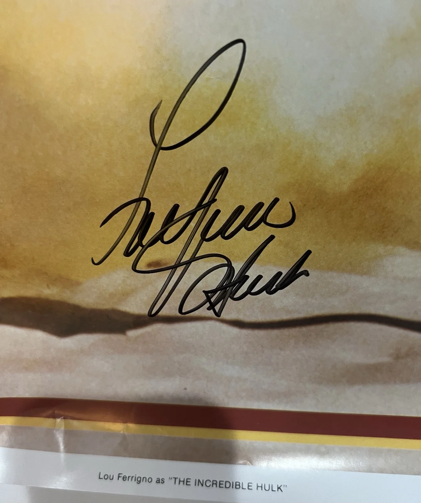 Incredible Hulk LOU FERRIGNO Signed Autographed 24x36 Movie Photo Poster, изображение 2