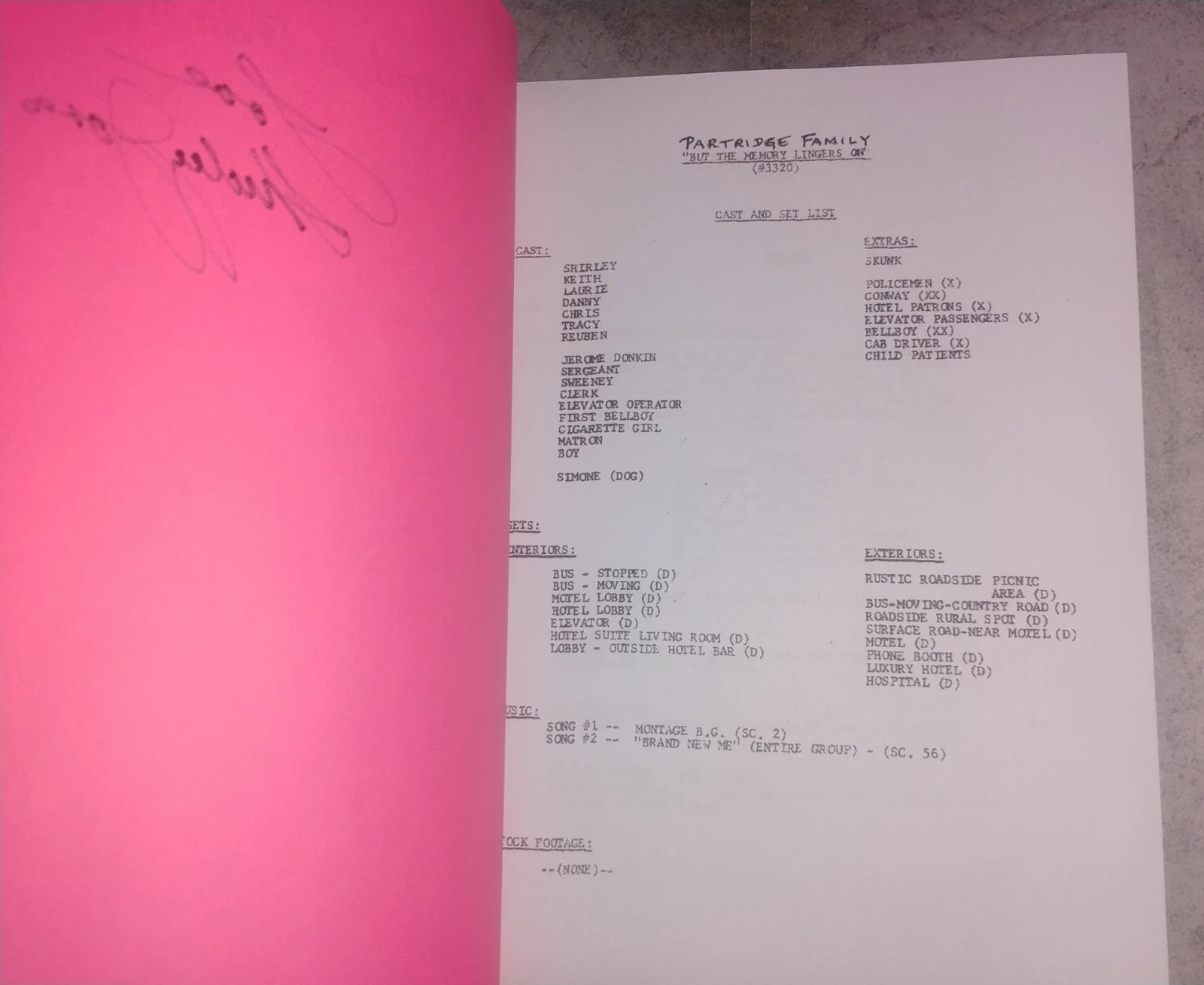 Shirley Jones Hand Signed The Partridge Family Script COA - NO US TARIFFS, image 4