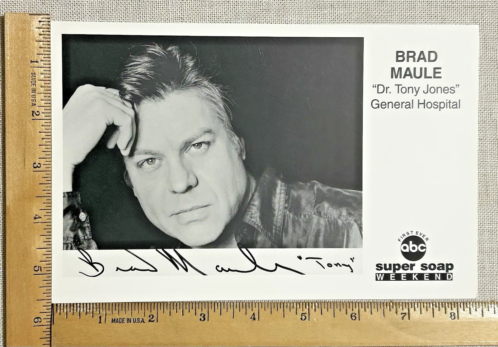 Brad Maule — Brad Maule Hand Signed 5.5" x 8.5" Photo General Hospital Young And The Restless, изображение 2