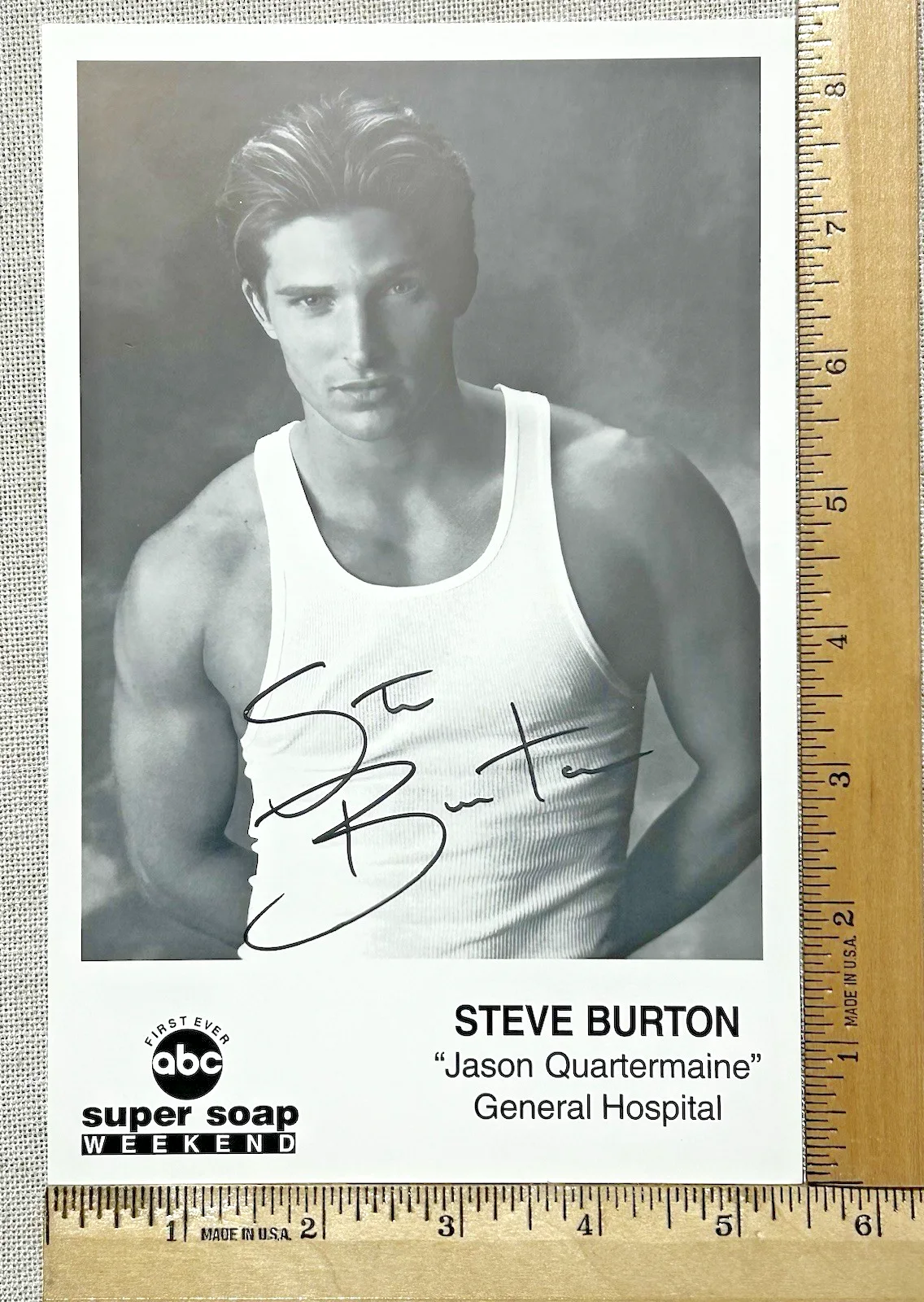Steve Burton — Steve Burton 5.5"x8.5" Signed Picture Jason Quartermaine Jason Morgan Gen Hosp, изображение 3