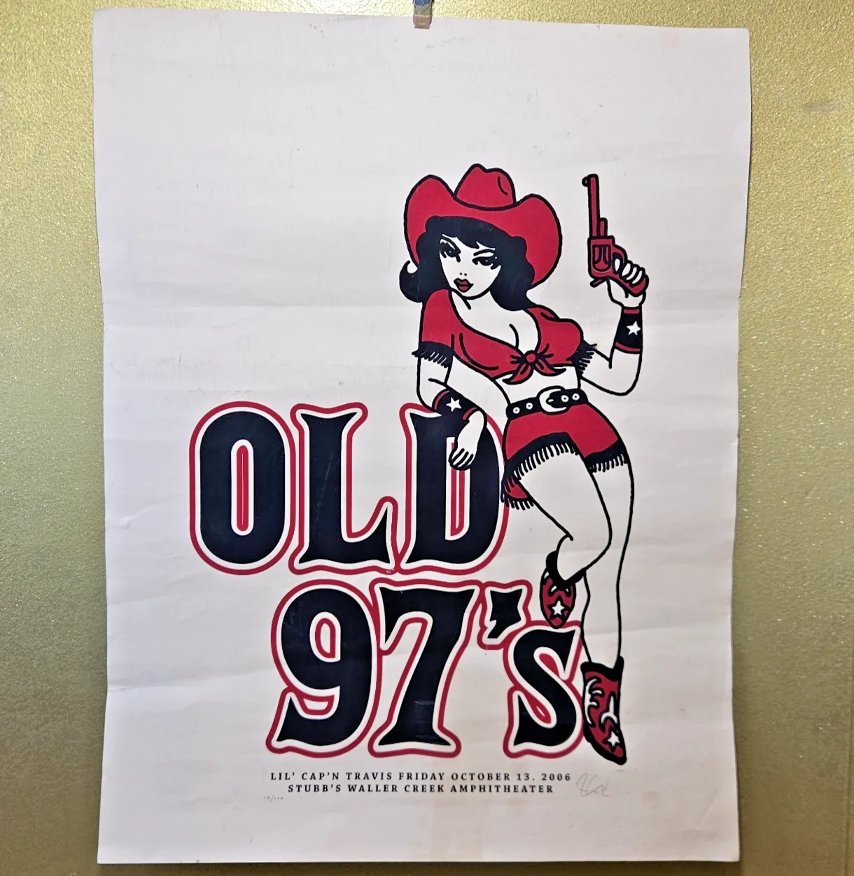 Old 97's Lil' Cap'n Travis Concert Poster Stubb's Waller Creek Austin, TX 2006, изображение 2