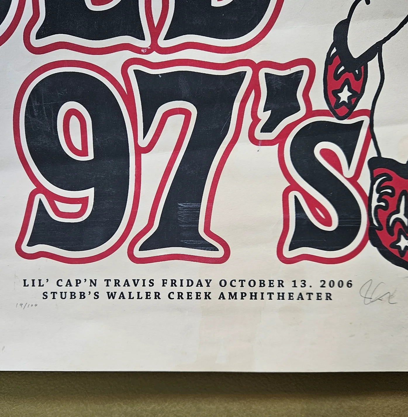 Old 97's Lil' Cap'n Travis Concert Poster Stubb's Waller Creek Austin, TX 2006, изображение 3