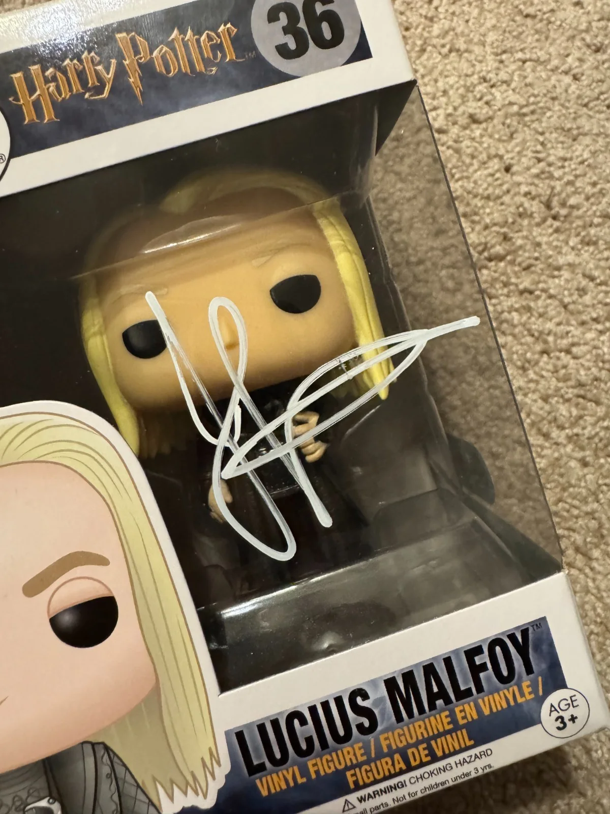 Jason Isaacs Signed Lucius Malfoy Funko Pop Harry Potter 36 SWAU COA WS, изображение 2