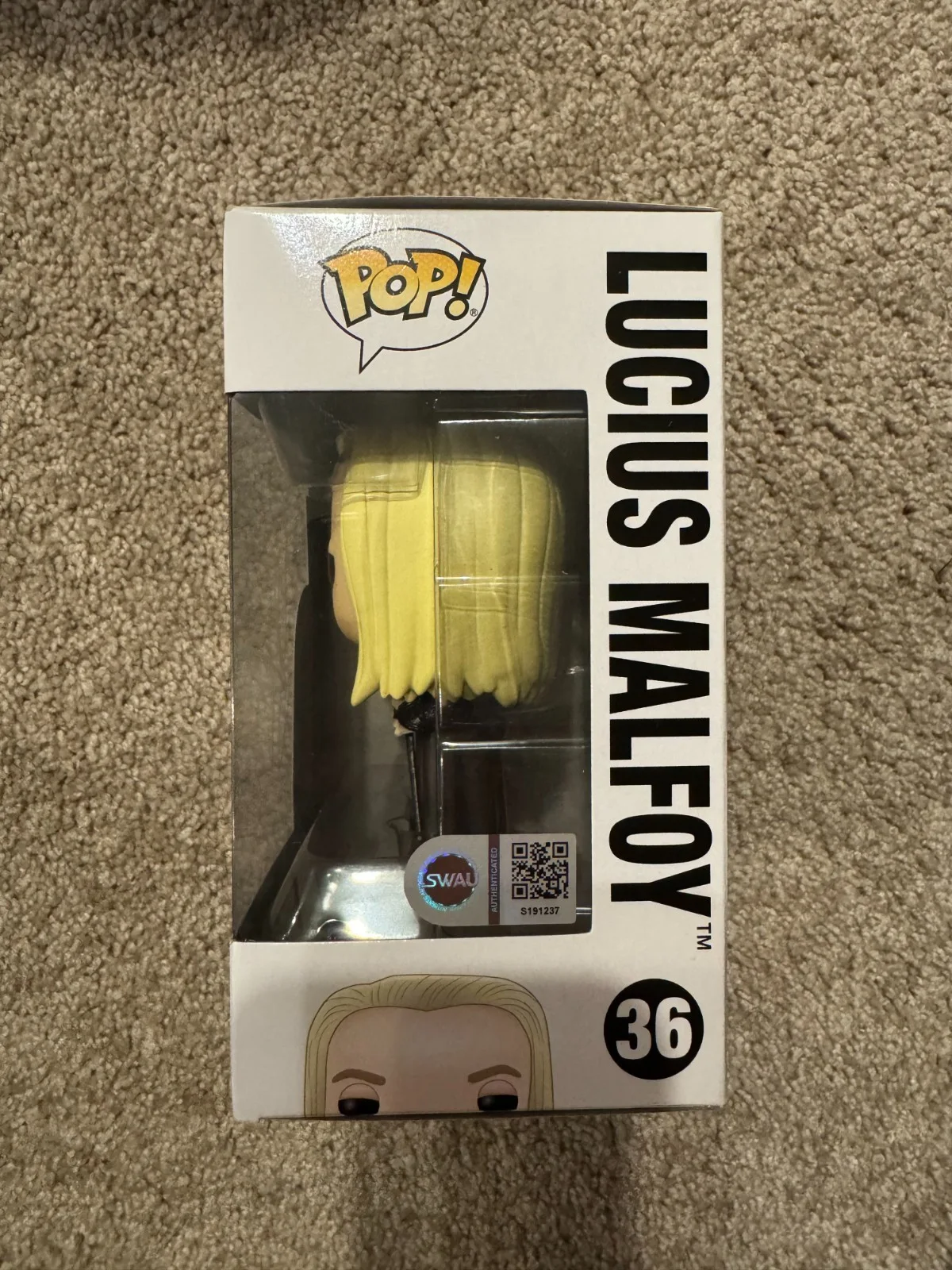 Jason Isaacs Signed Lucius Malfoy Funko Pop Harry Potter 36 SWAU COA WS, изображение 3
