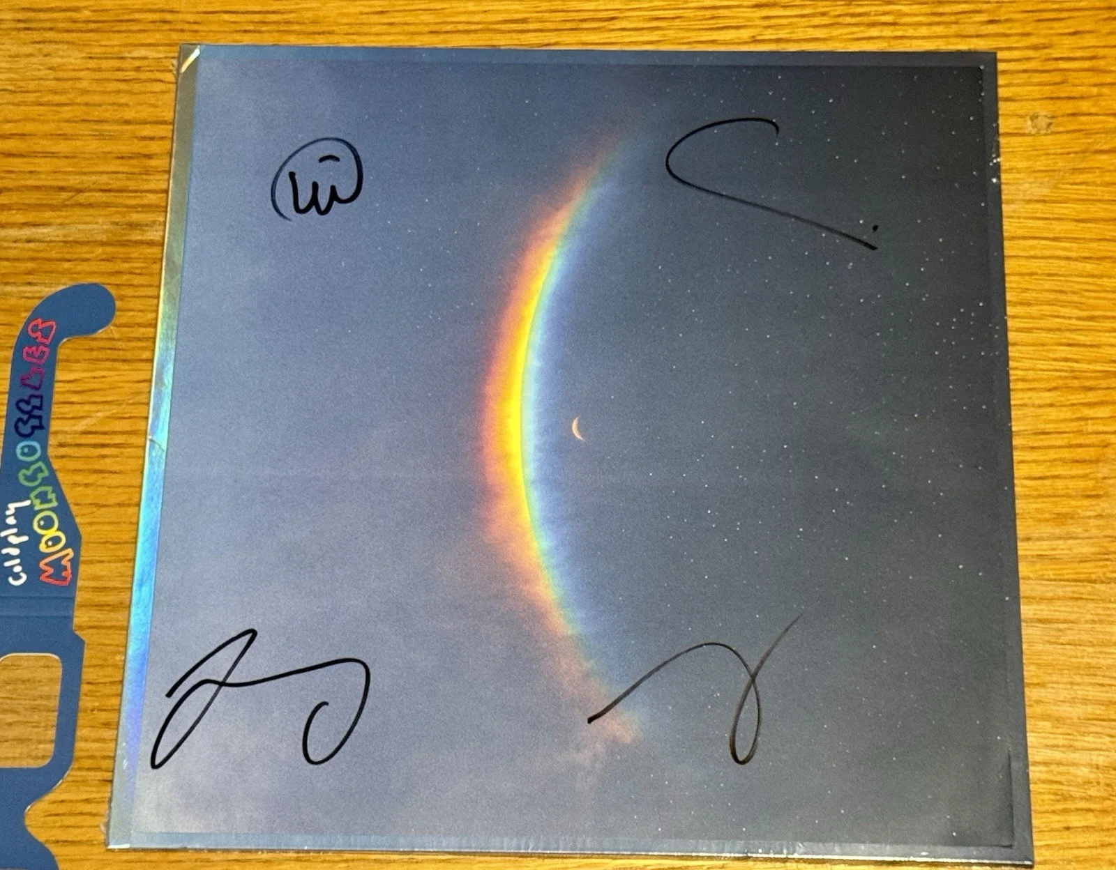 SIGNED Coldplay Vinyl - Moon Music W/ Pink Translucent LP Autograph Poster NEW, изображение 4