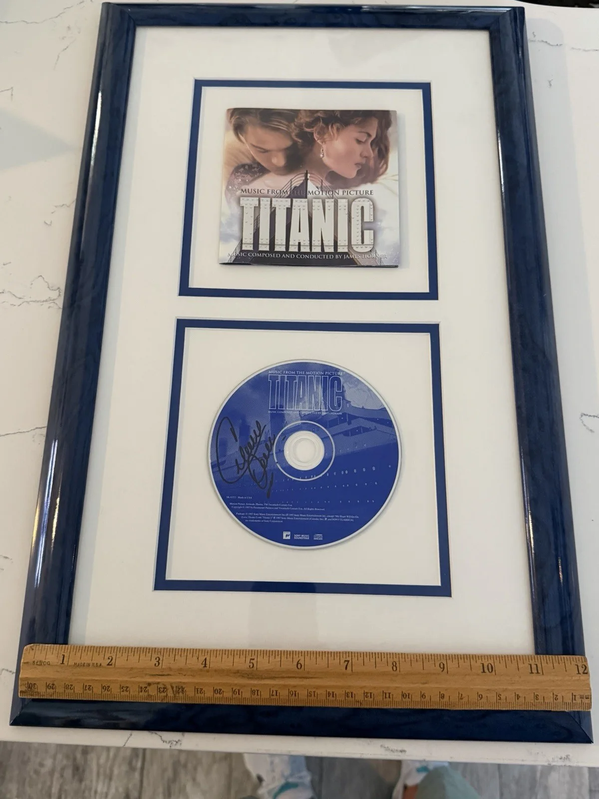 Celine Dion Signed Autograph Titanic OST Soundtrack CD Framed COA, image 2