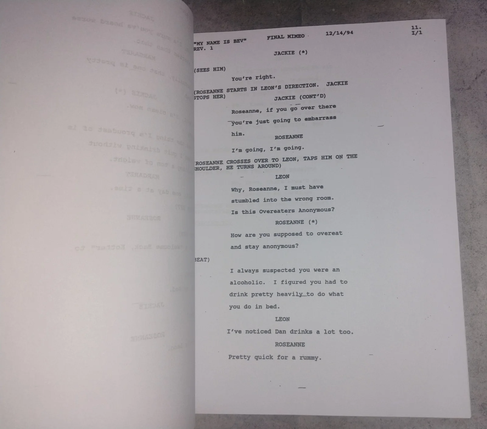 Estelle Parsons Hand Signed Roseanne Script COA - NO US TARIFFS, image 5