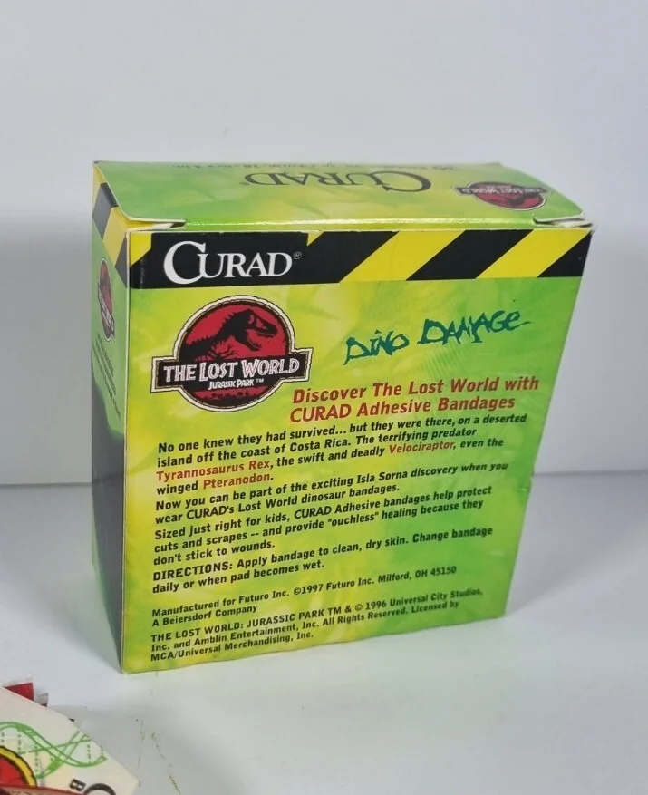 Vintage 1997 Jurrasic Park: The Lost World Dino Damage Curad Adhesive Bandages, изображение 4