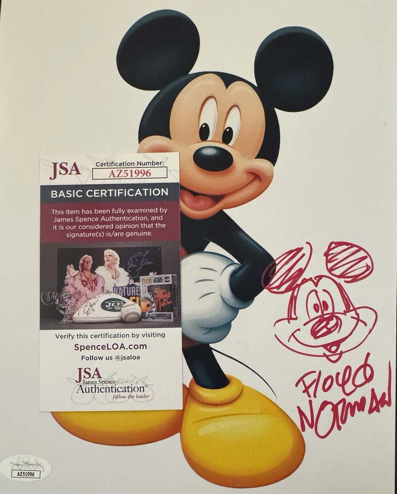 Floyd Norman — Floyd Norman , 8x10 Color Photo , Sketch , Signed Autographed , Mickey Mouse, изображение 2