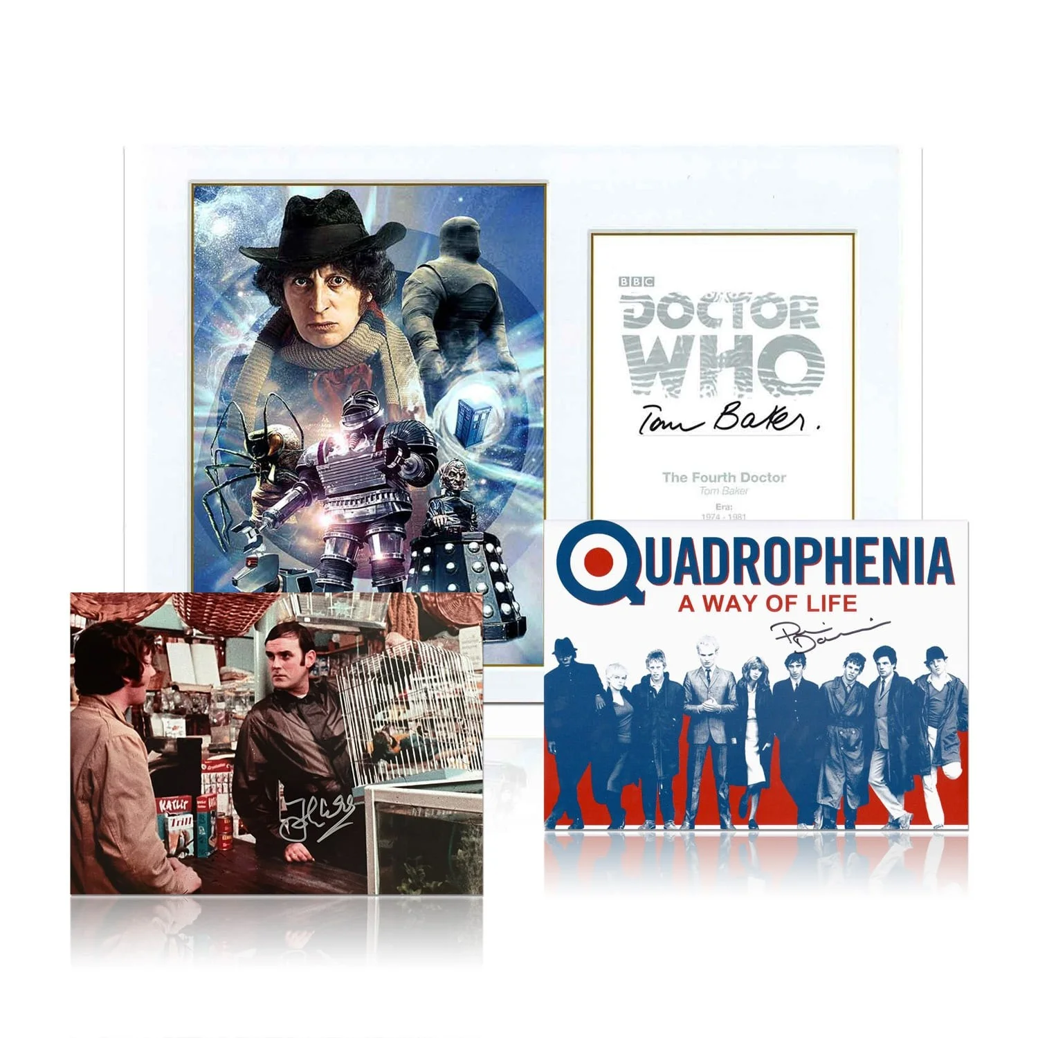 Phil Daniels, John Cleese, Tom Baker — British Cult Classics Signed Memorabilia Bundle