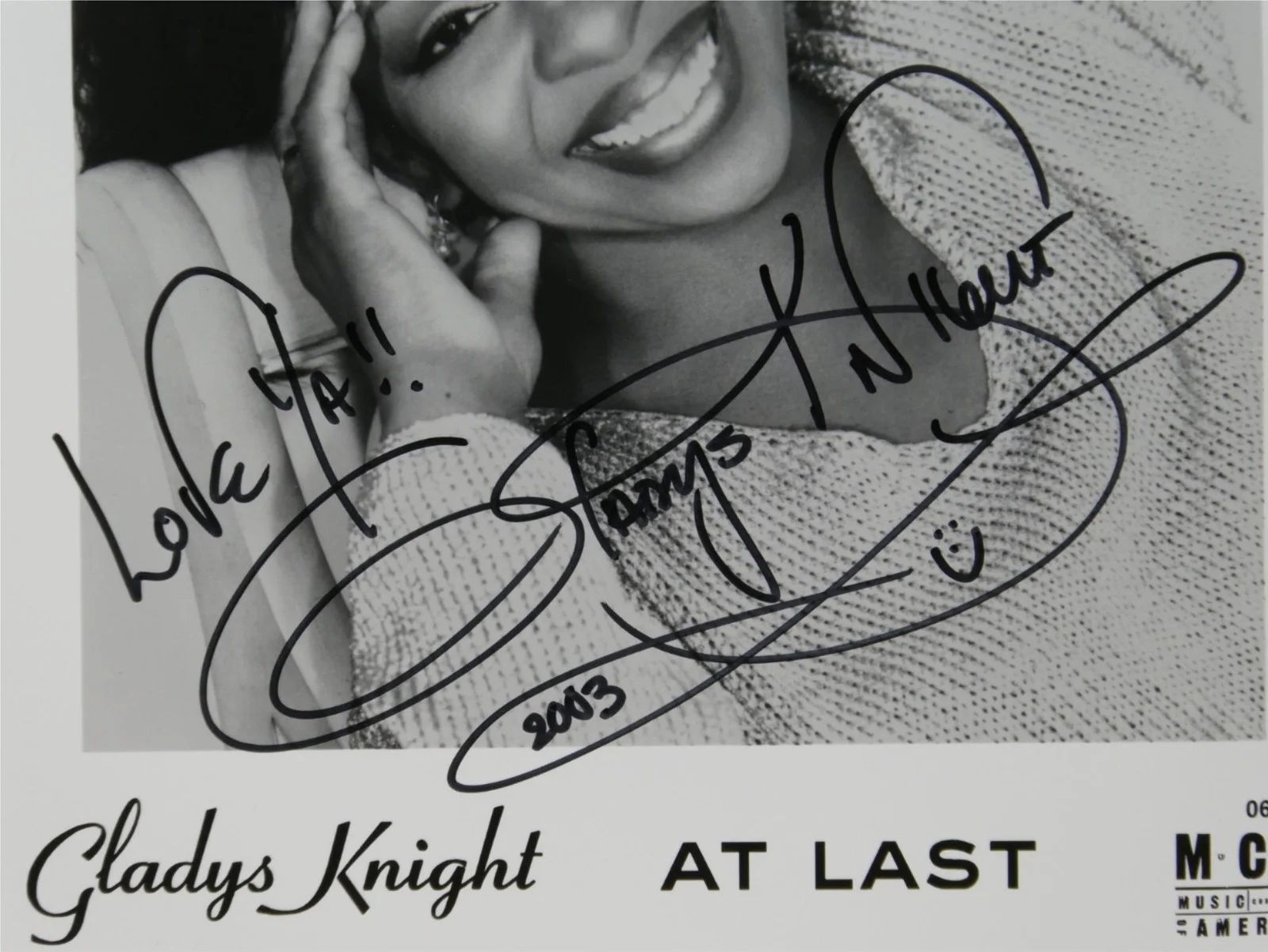 Gladys Knight Signed 8x10 B&W Photo Autographed At Last, изображение 2