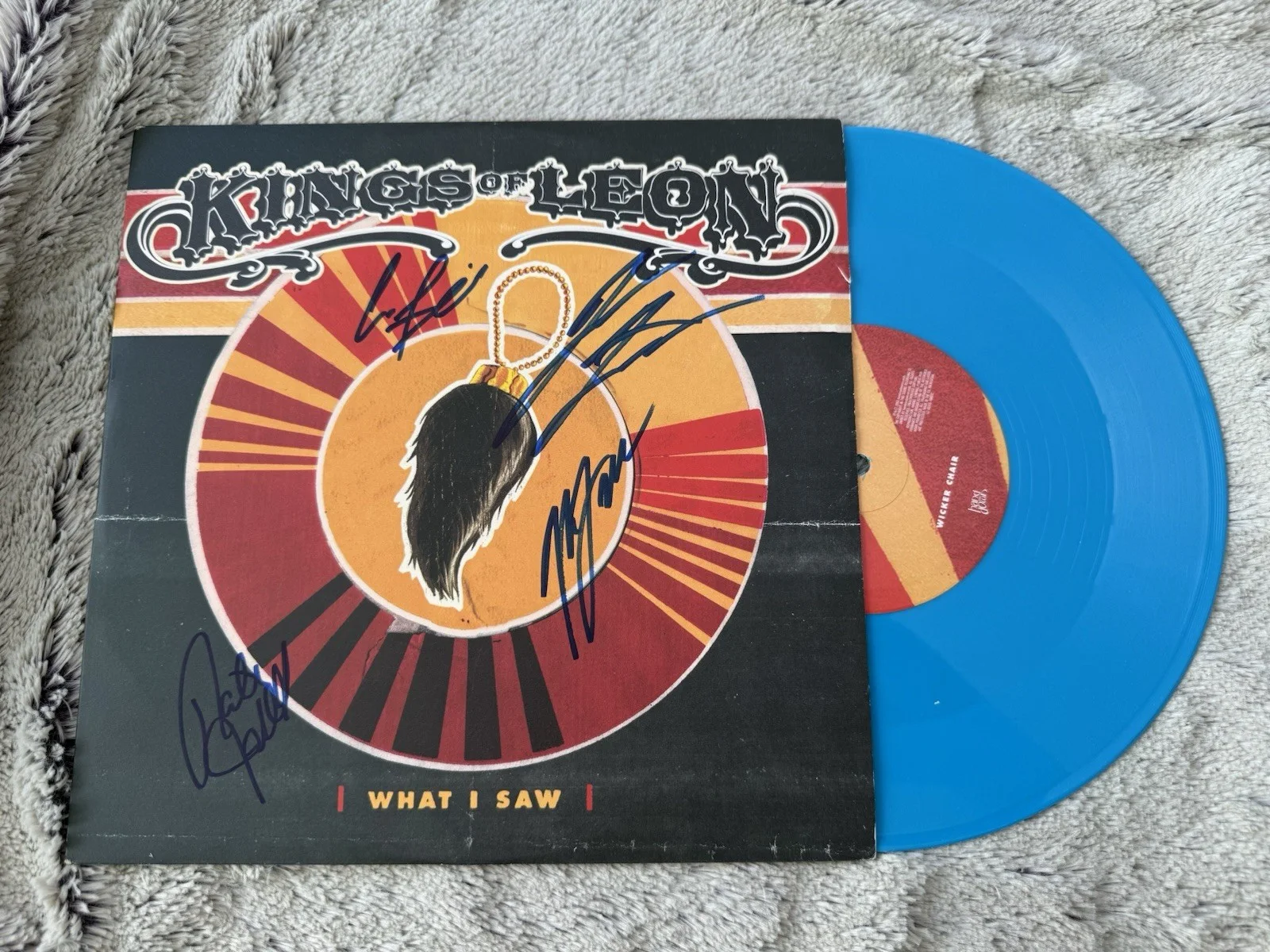 KINGS OF LEON X4 SIGNED AUTOGRAPH What I Saw BLUE VINYL 10 " LP, изображение 5
