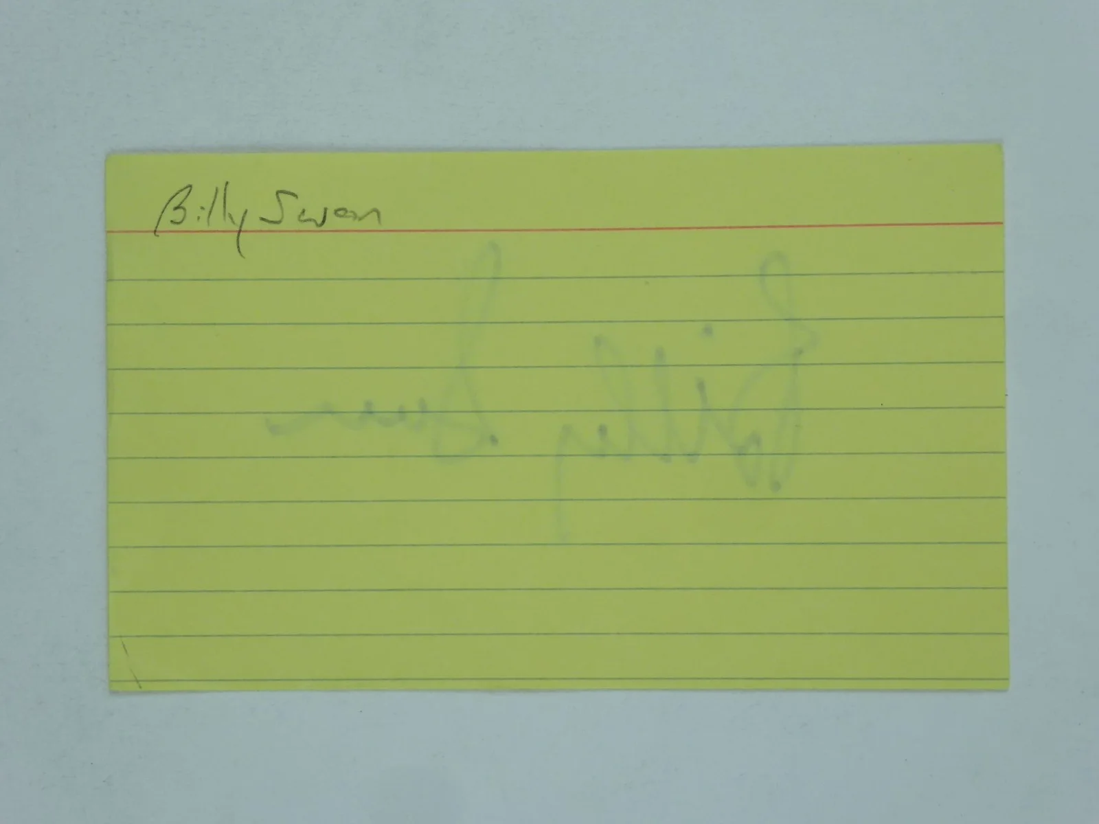 Billy Swan Signed Autographed 3x5 Index Card Country Music Singer Songwriter, изображение 2